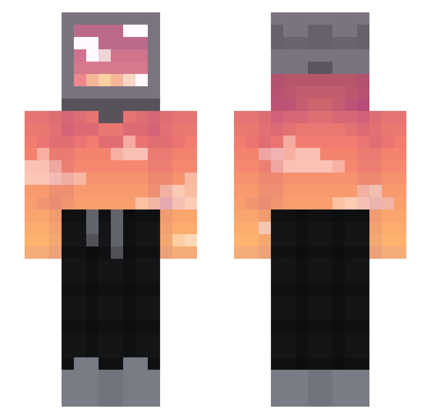 LowkeyReverie Minecraft skin, front and back view