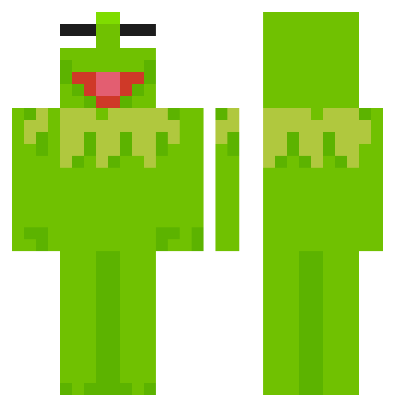 Mashtron Minecraft skin, front and back view