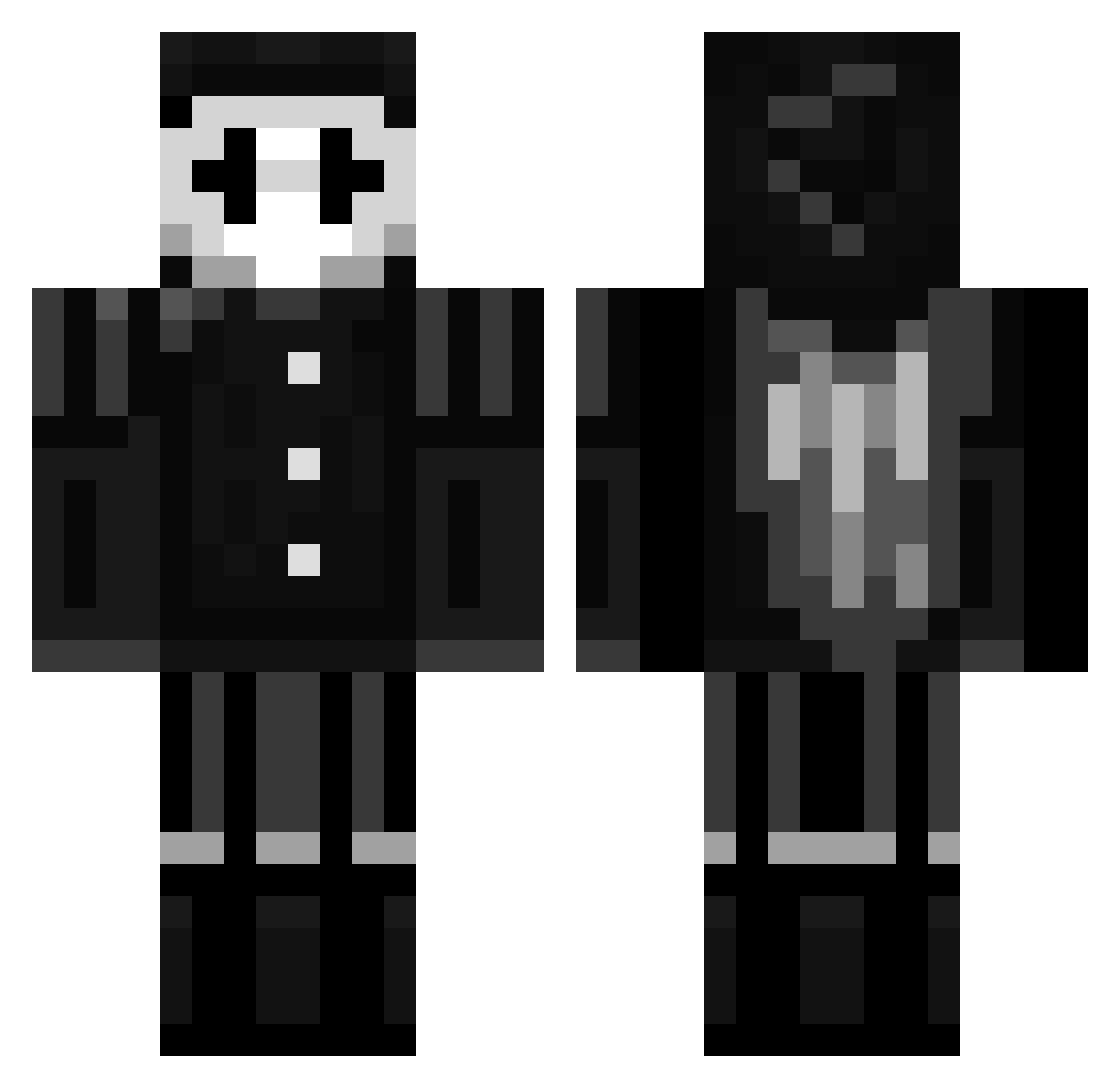 StalkingReaper Minecraft skin, front and back view
