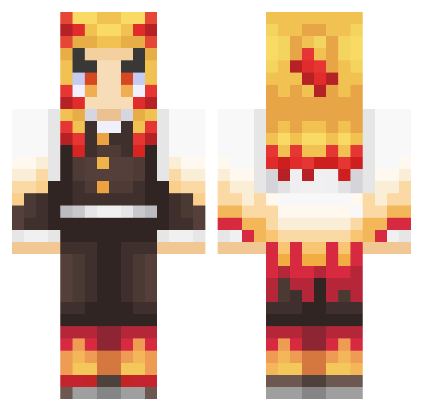 Gilbertkun Minecraft skin, front and back view