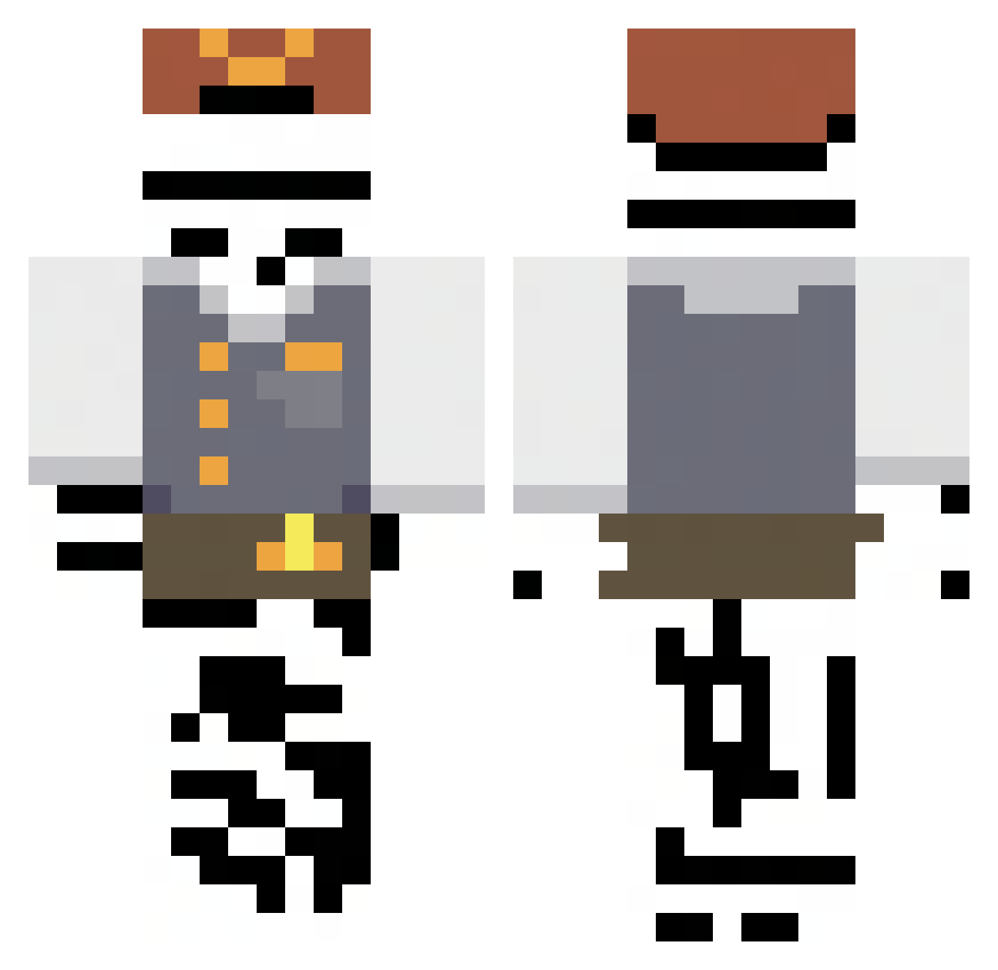 aramaic Minecraft skin, front and back view