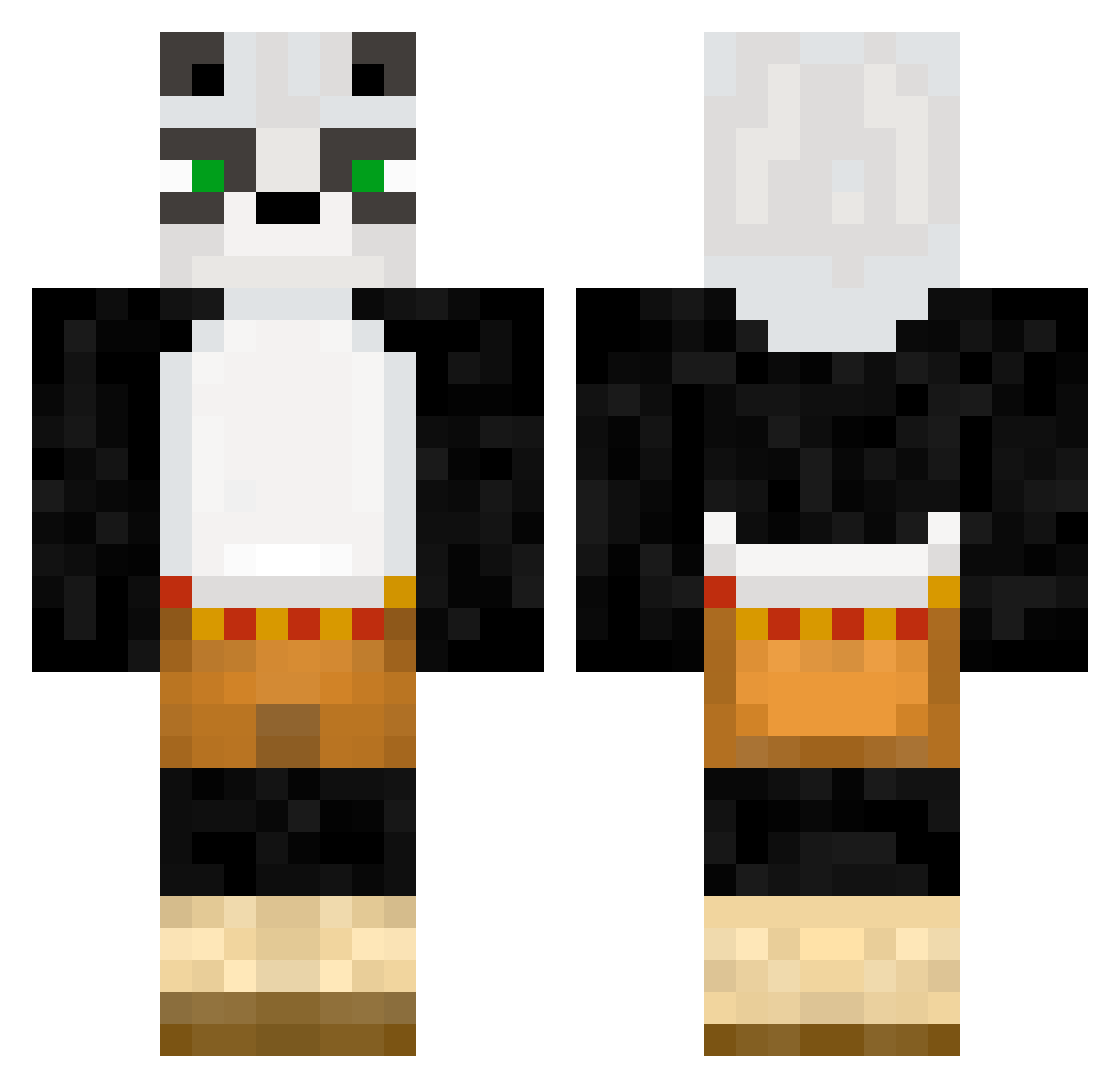 Nutcracker181 Minecraft skin, front and back view