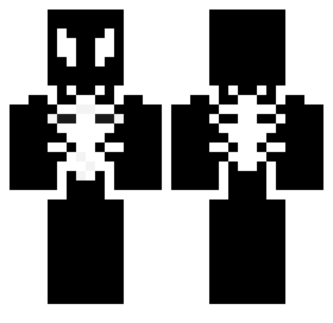 Festelt Minecraft skin, front and back view