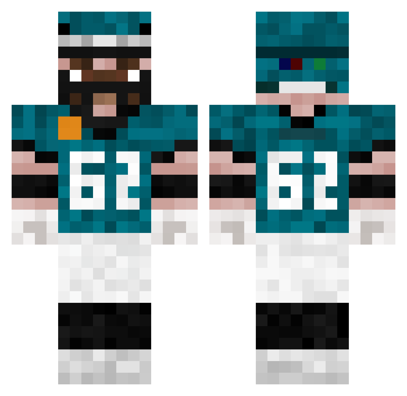 Spederman69420 Minecraft skin, front and back view