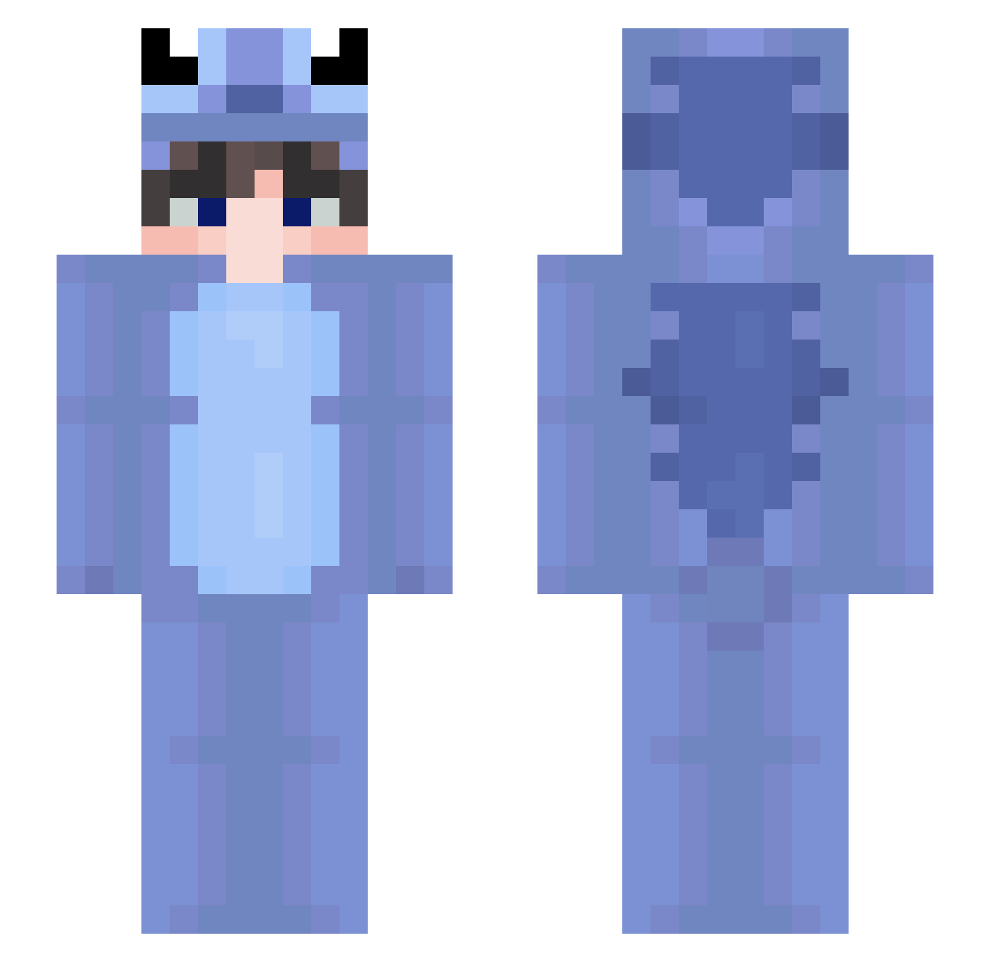 Goofygubert Minecraft skin, front and back view