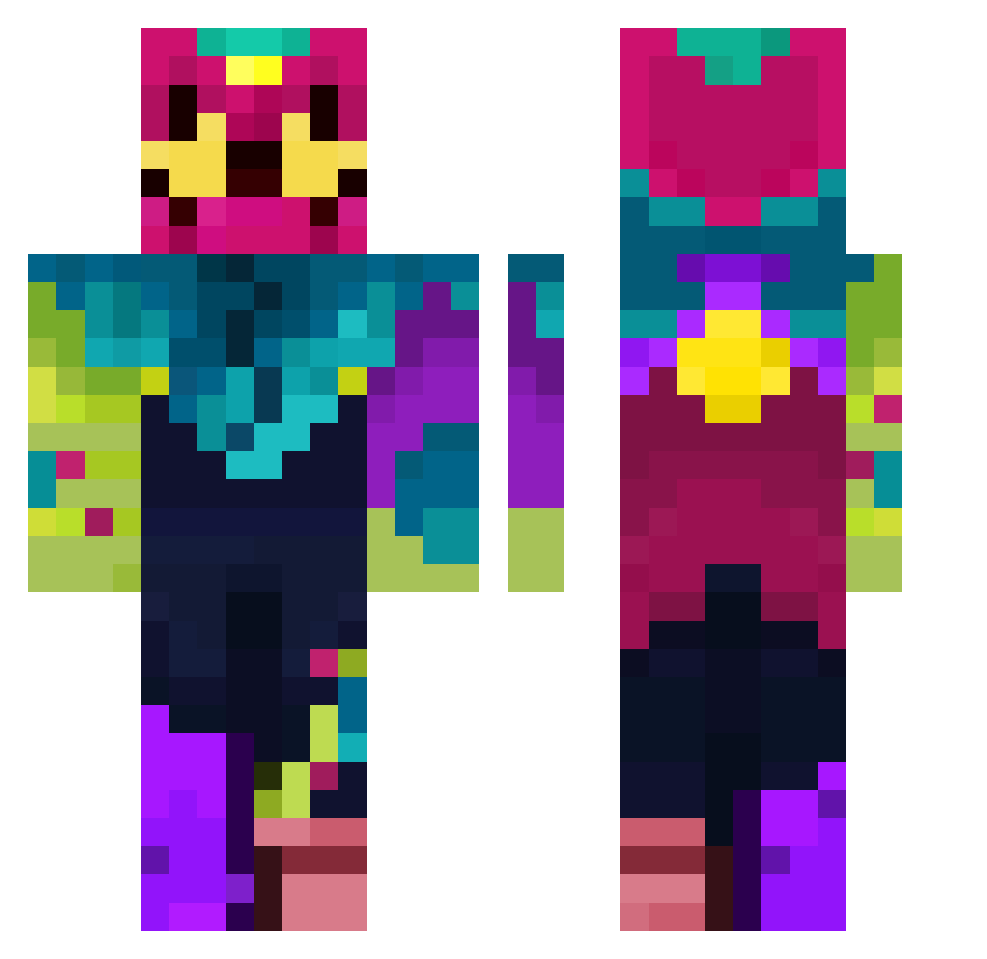 TheoMaster14 Minecraft skin, front and back view