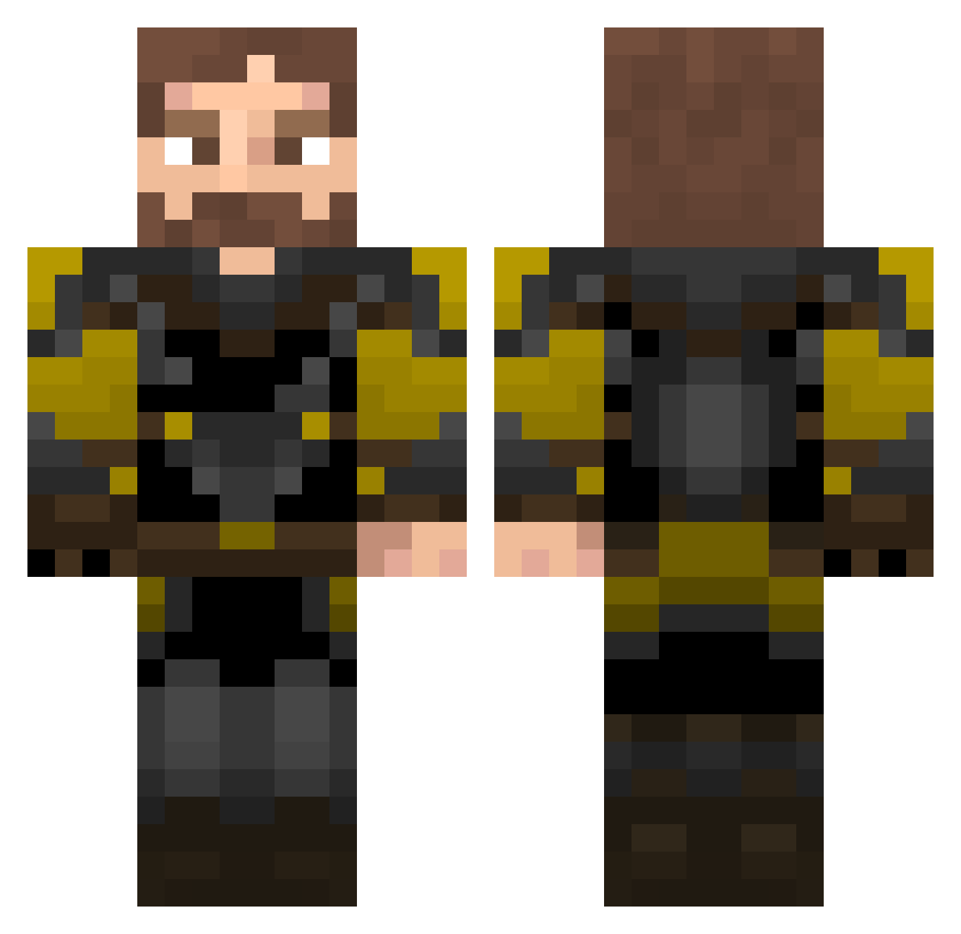 Gaspatjo Minecraft skin, front and back view