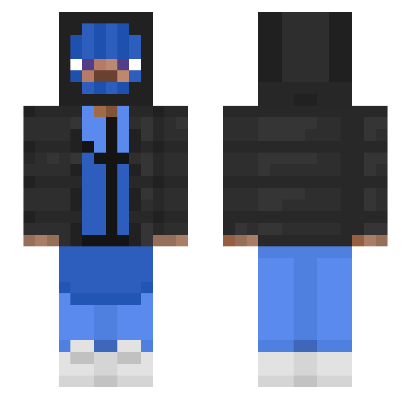 DripUnlocked Minecraft skin, front and back view