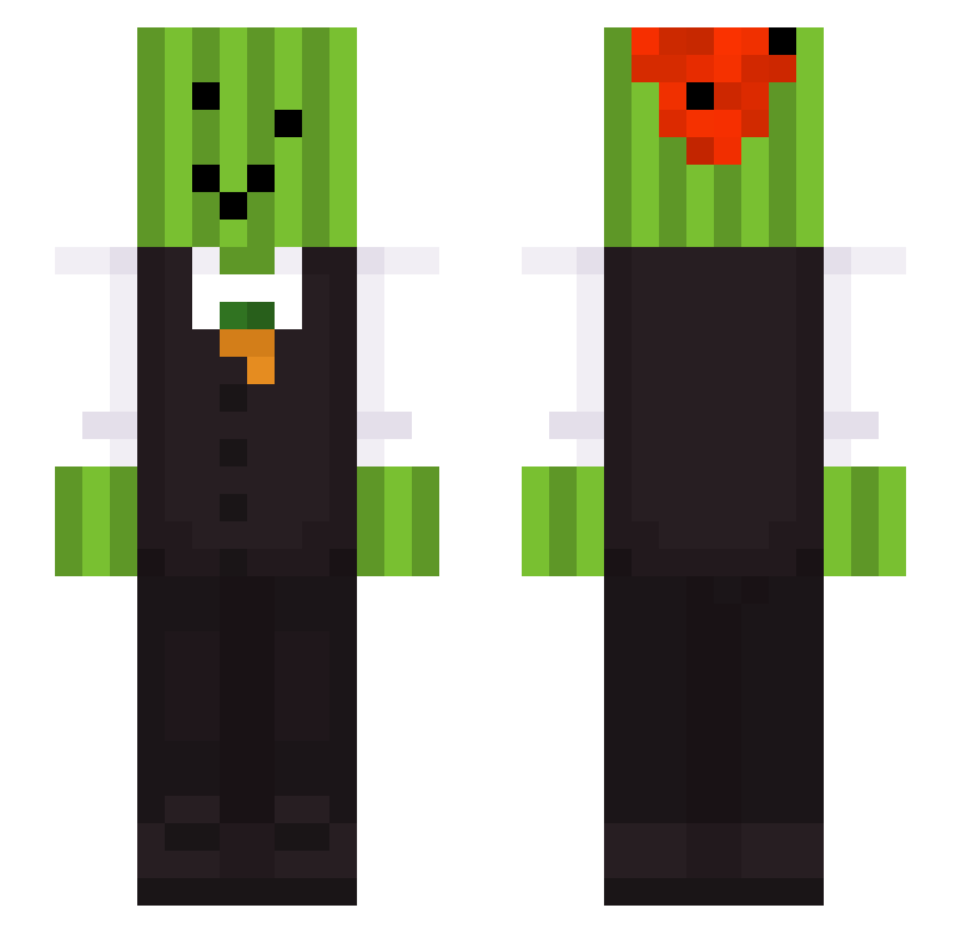 BadJxiceBox Minecraft skin, front and back view