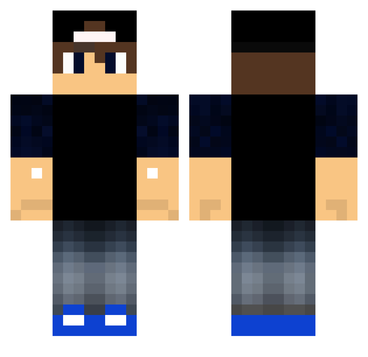 SquaDra Minecraft skin, front and back view
