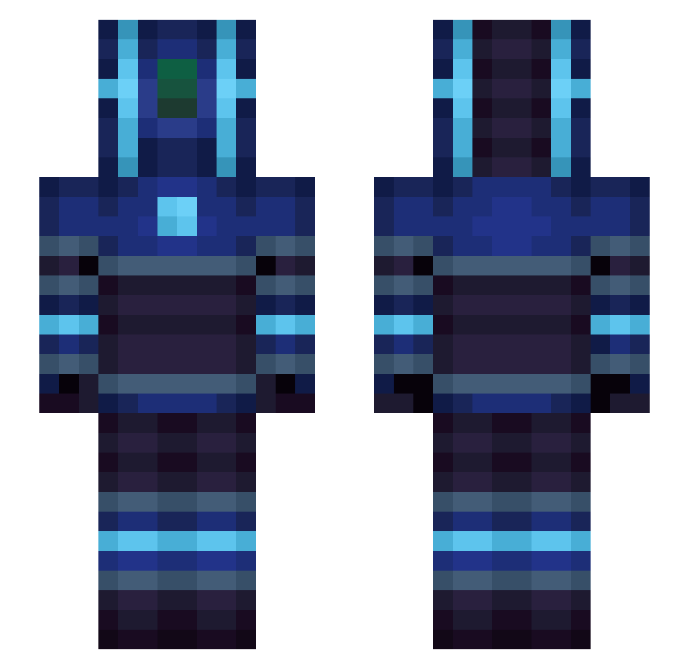 MainstageSCV Minecraft skin, front and back view