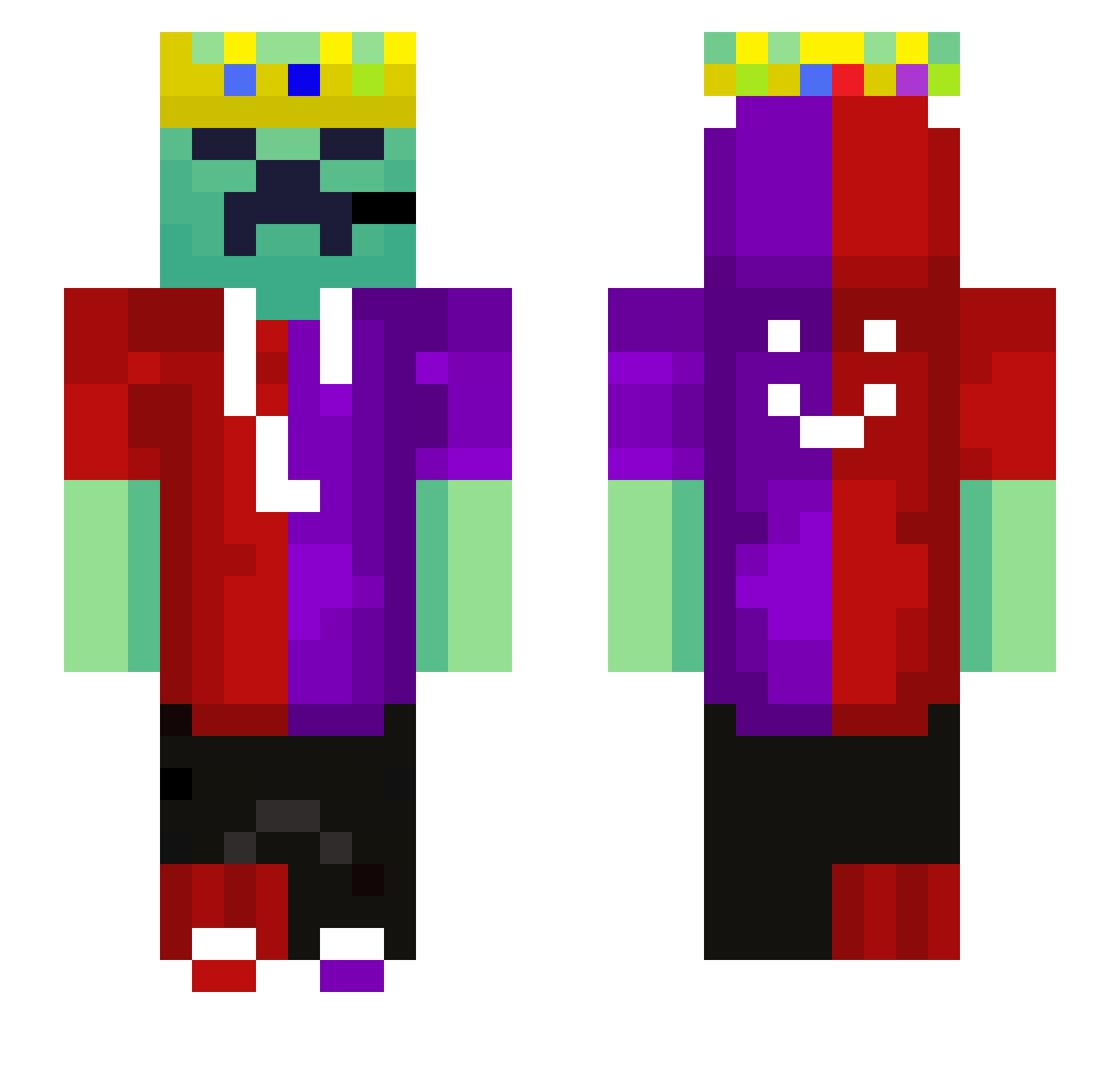 aryavis_AI Minecraft skin, front and back view