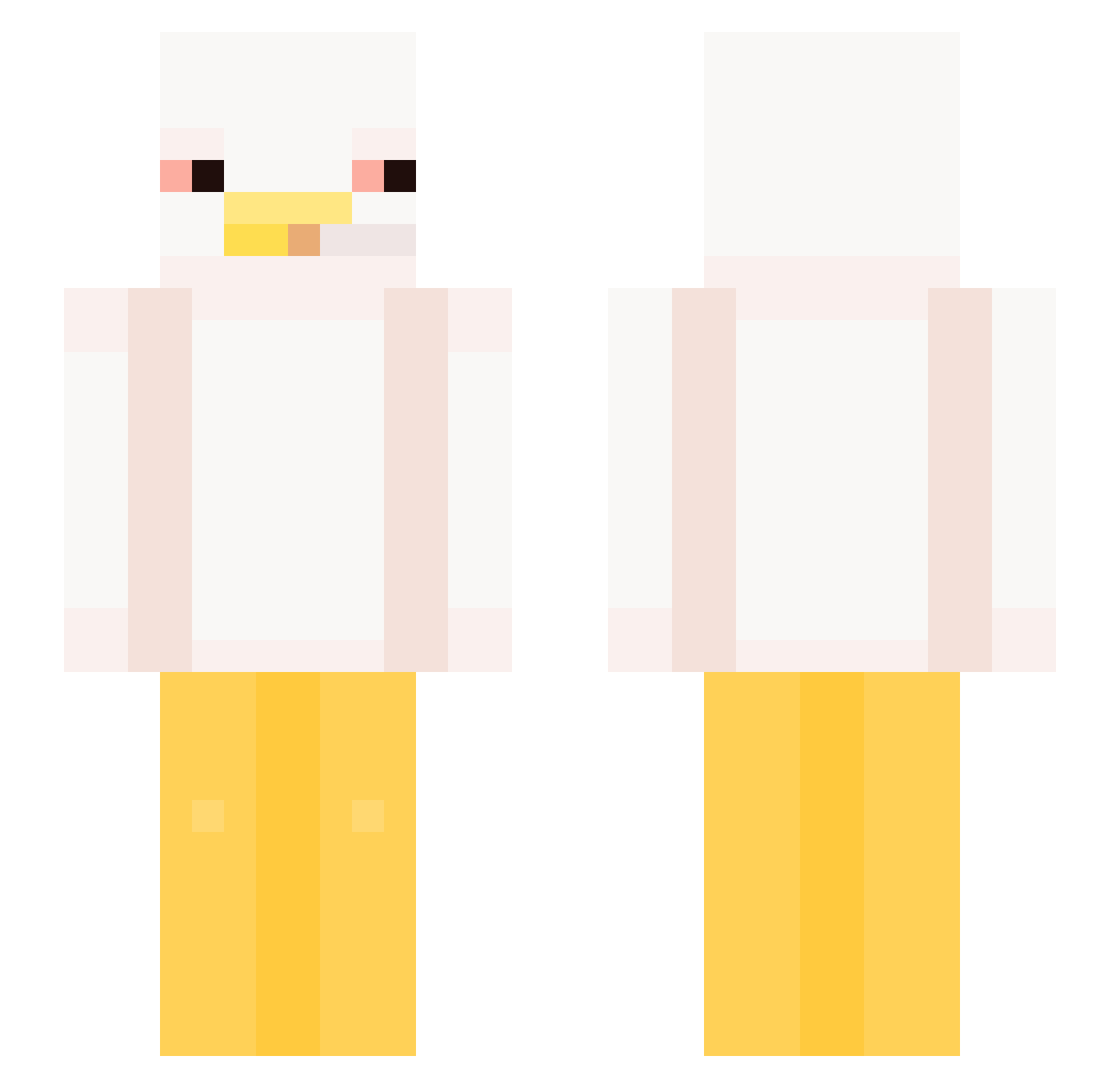 PlasticRosexo Minecraft skin, front and back view