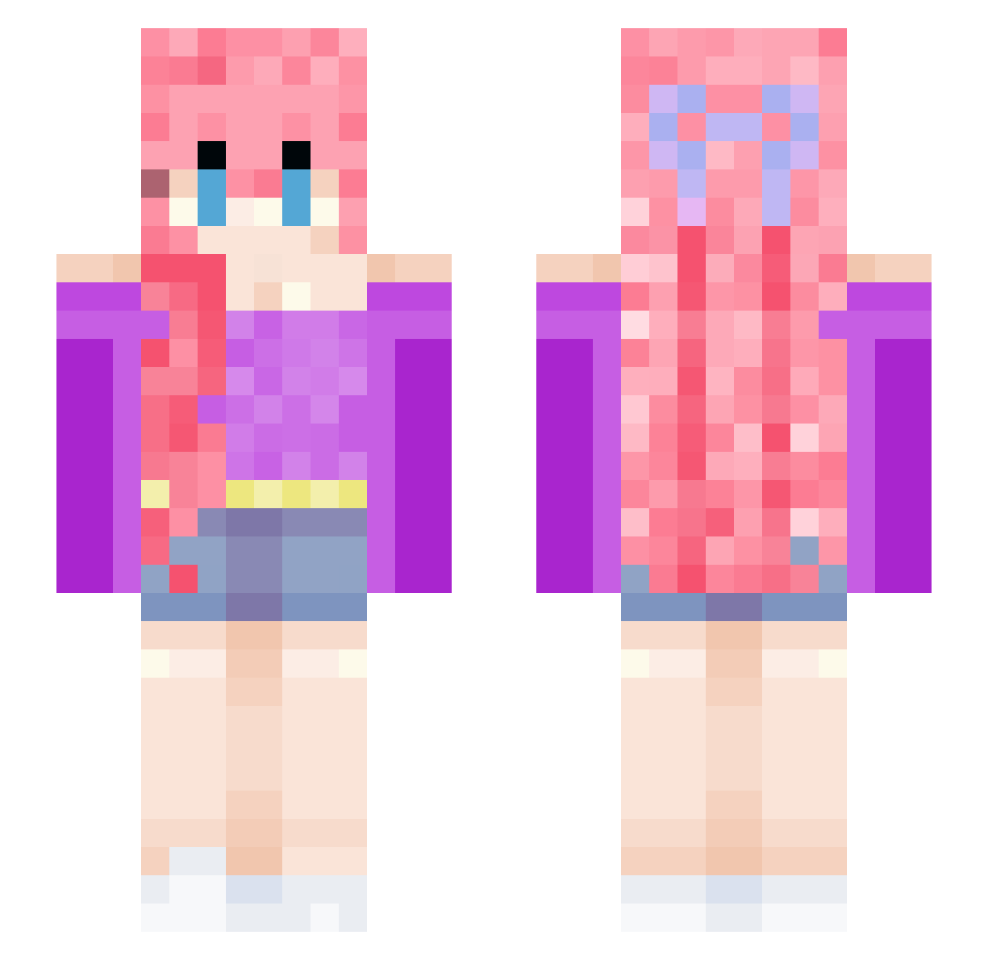 Bandana Minecraft skin, front and back view