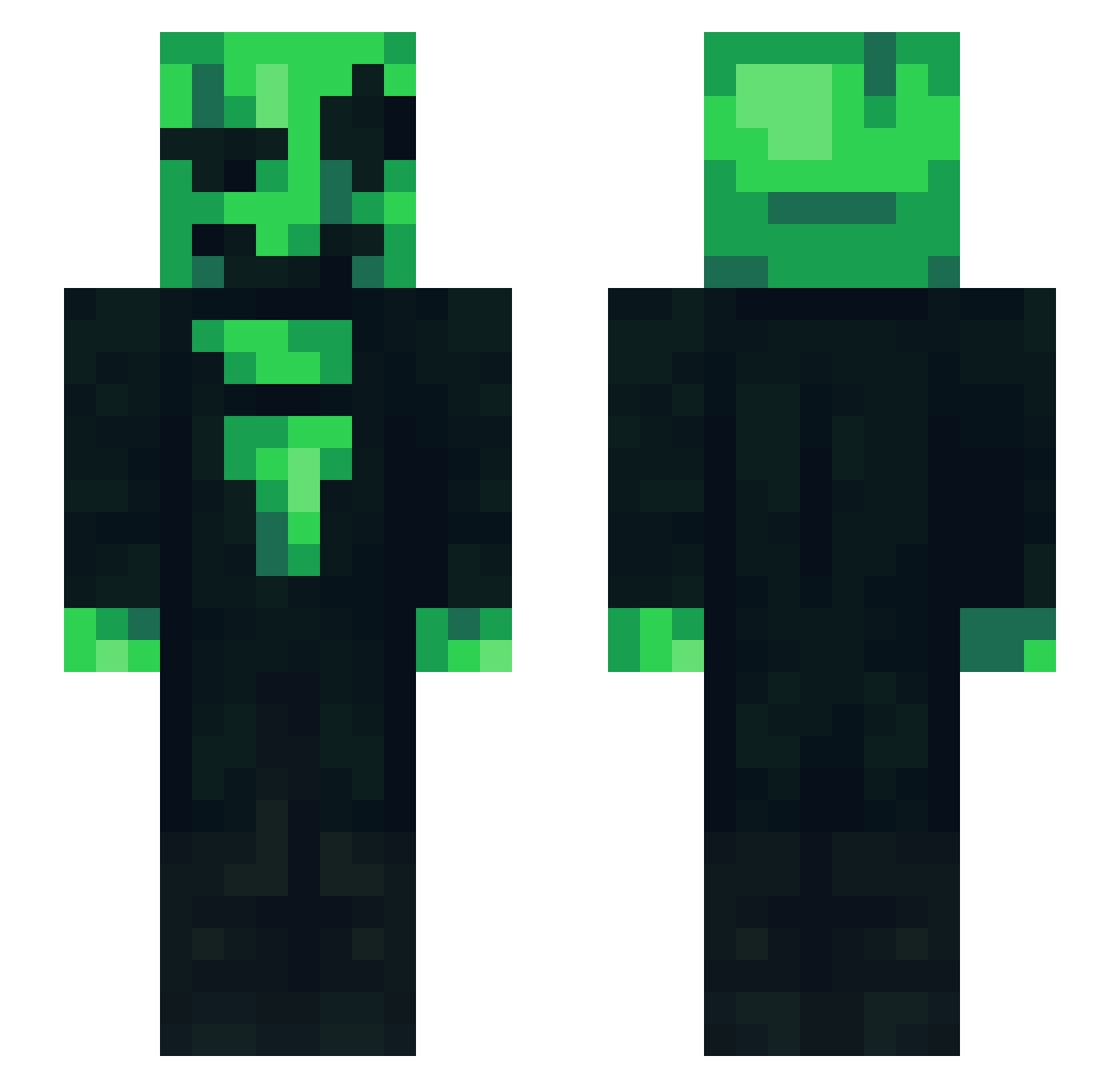 Sansota228 Minecraft skin, front and back view