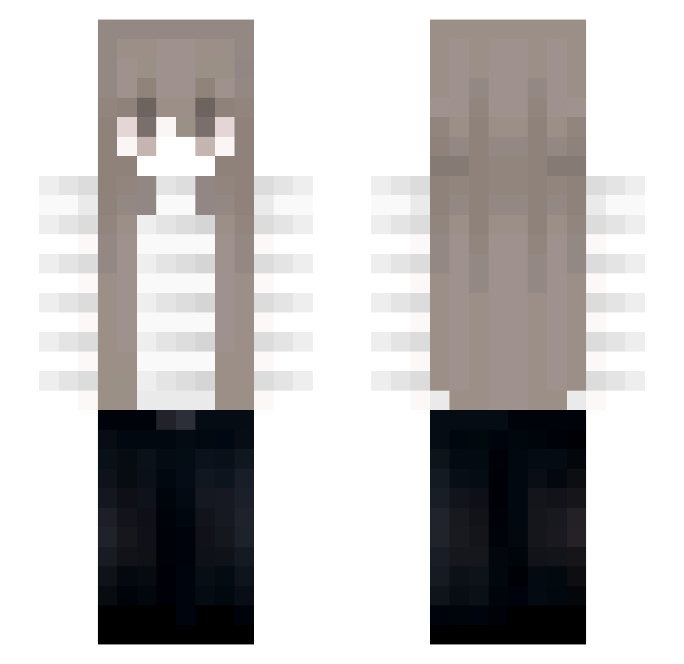 Trisaa Minecraft skin, front and back view