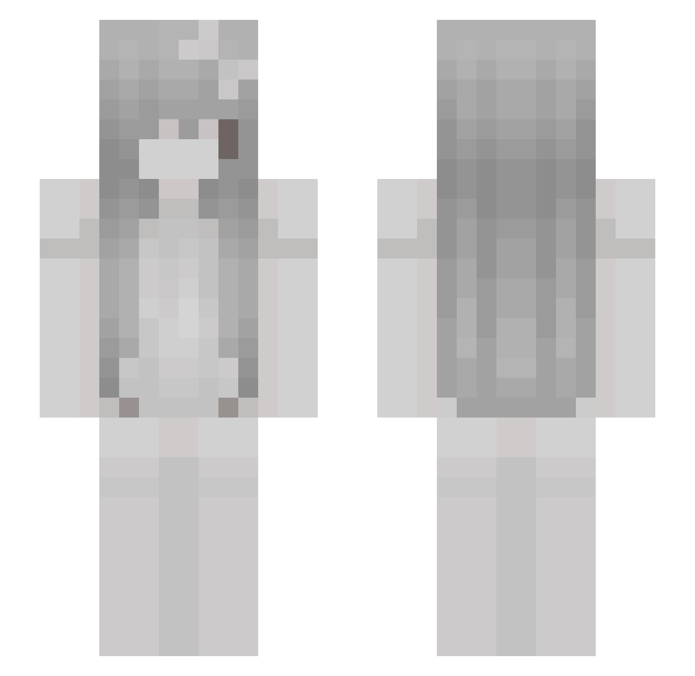66sfx Minecraft skin, front and back view