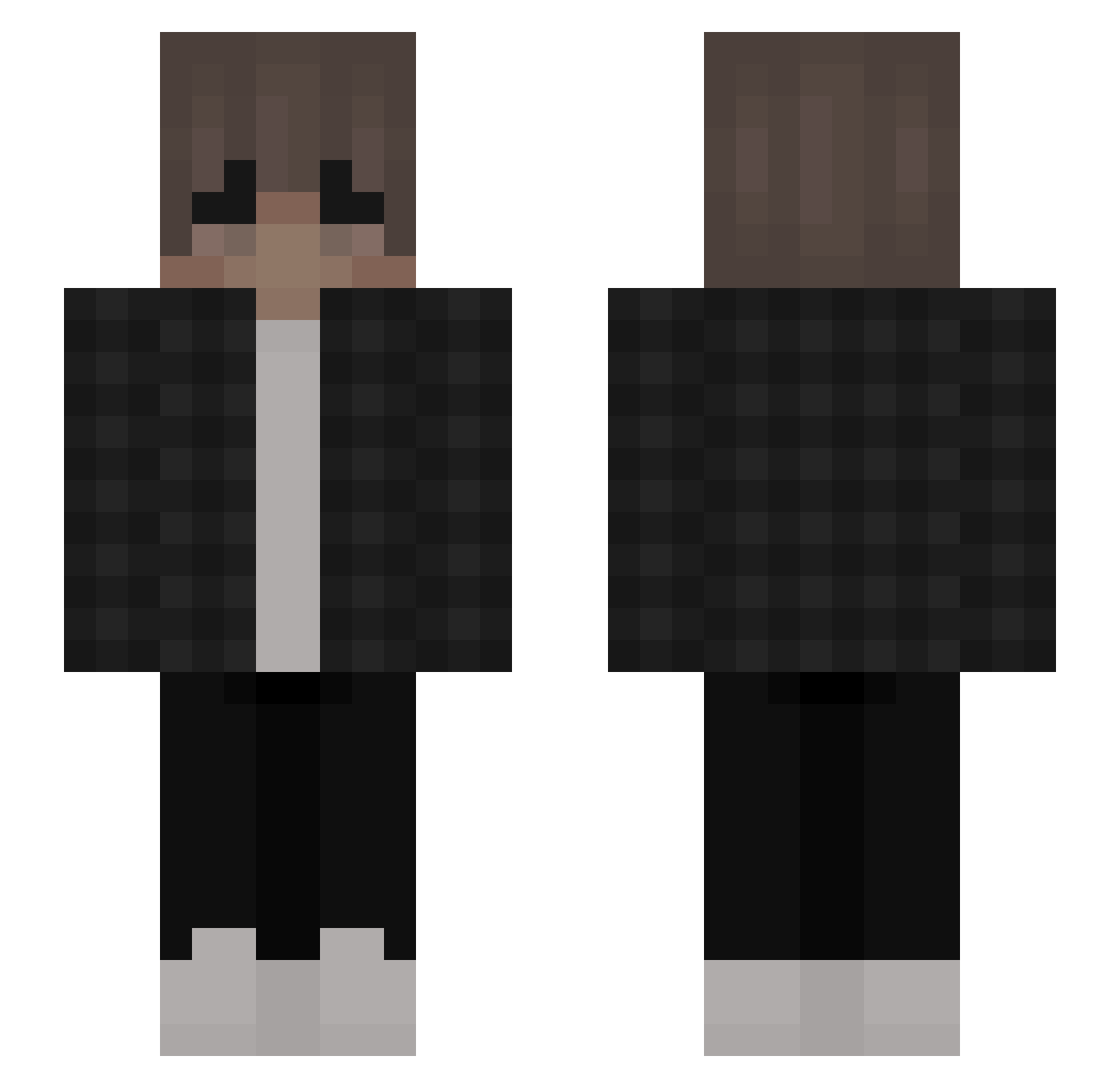 Zegzus Minecraft skin, front and back view