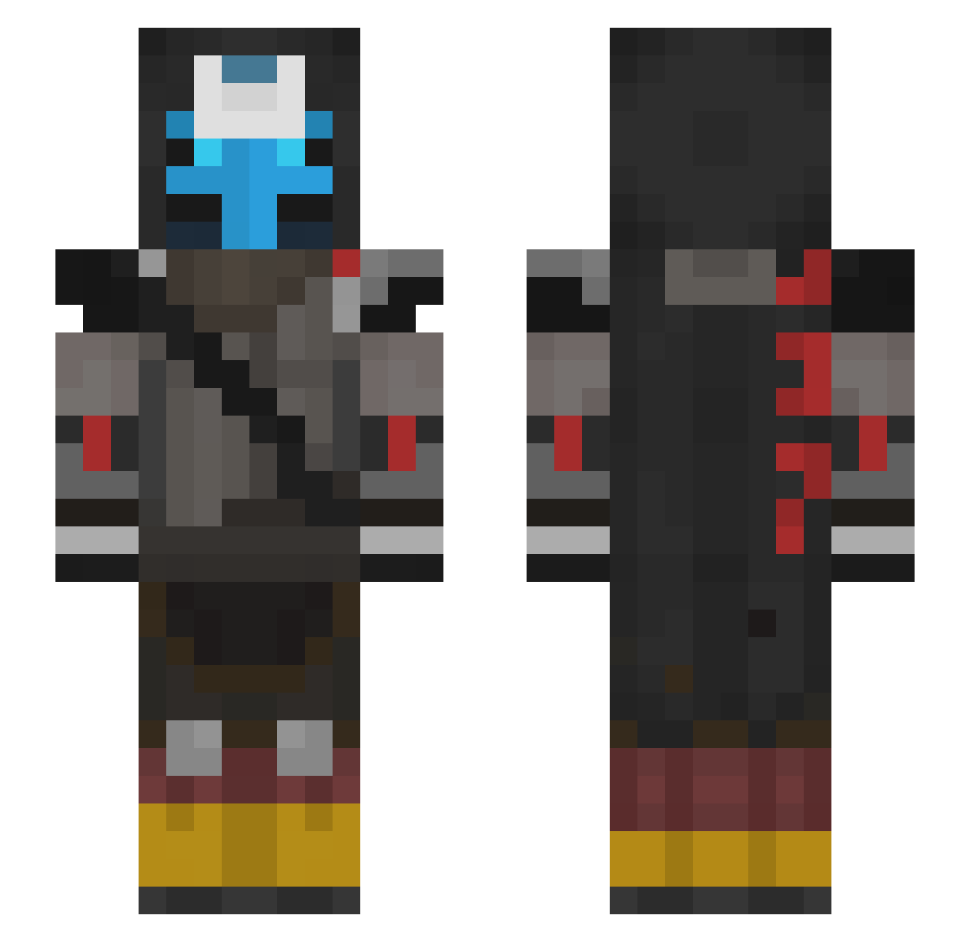 Sugarshacks Minecraft skin, front and back view