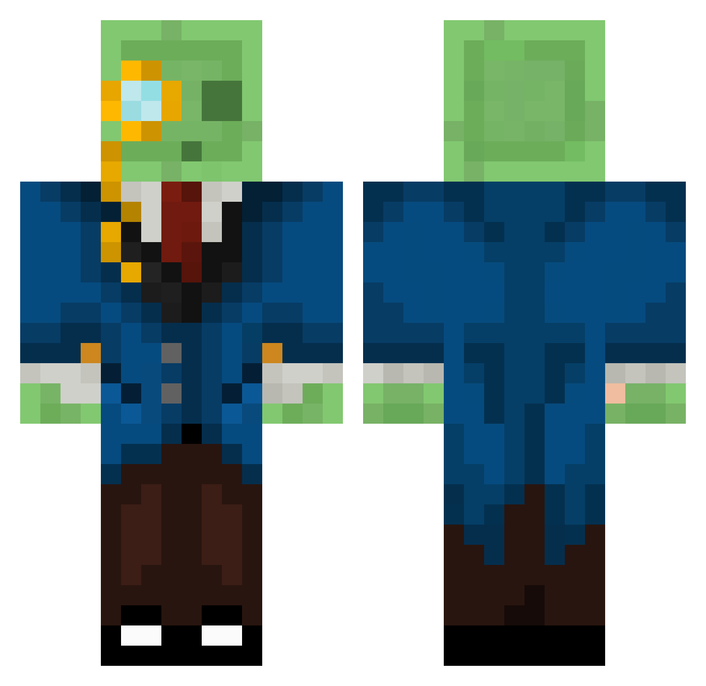MrBober77 Minecraft skin, front and back view