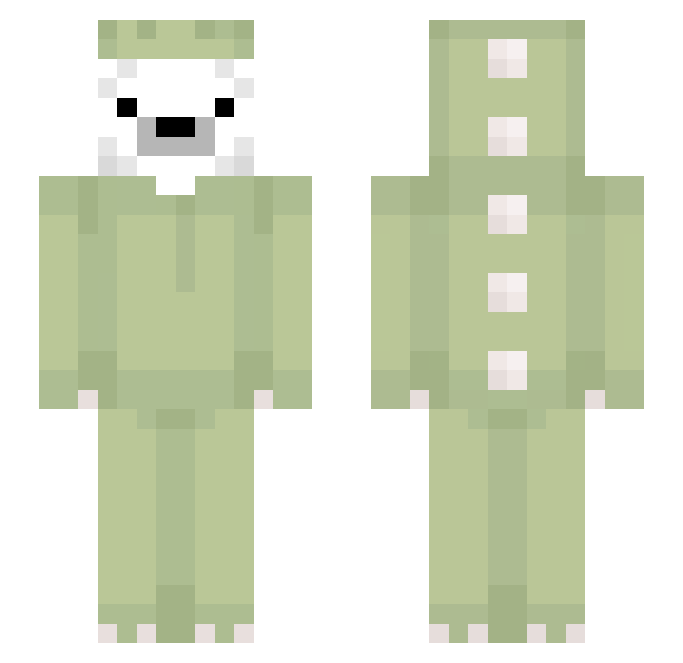 ChristmasBear Minecraft skin, front and back view