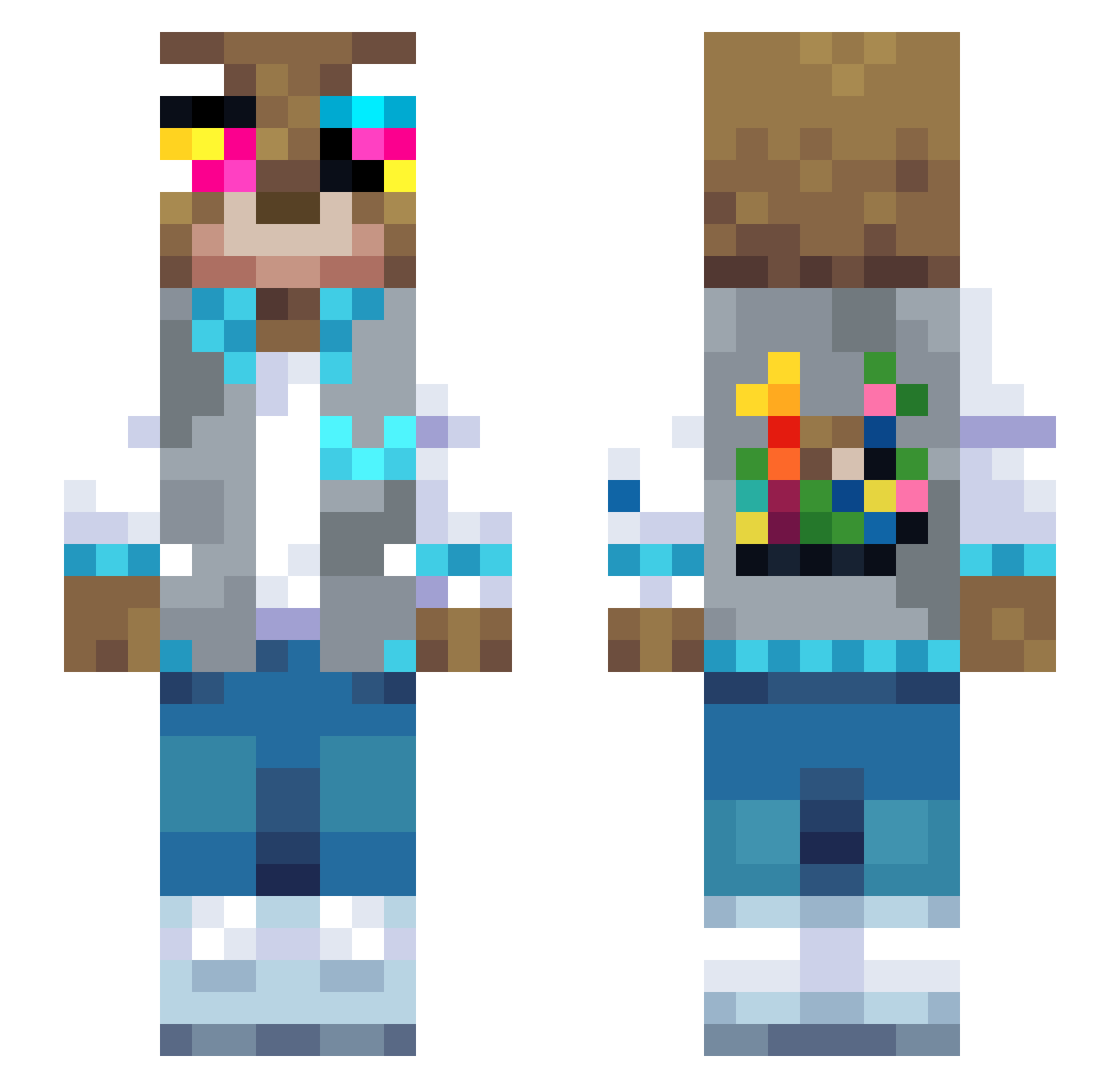 DoodleBobs Minecraft skin, front and back view