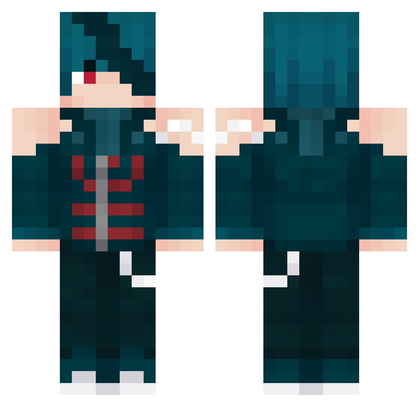 Dekustah Minecraft skin, front and back view
