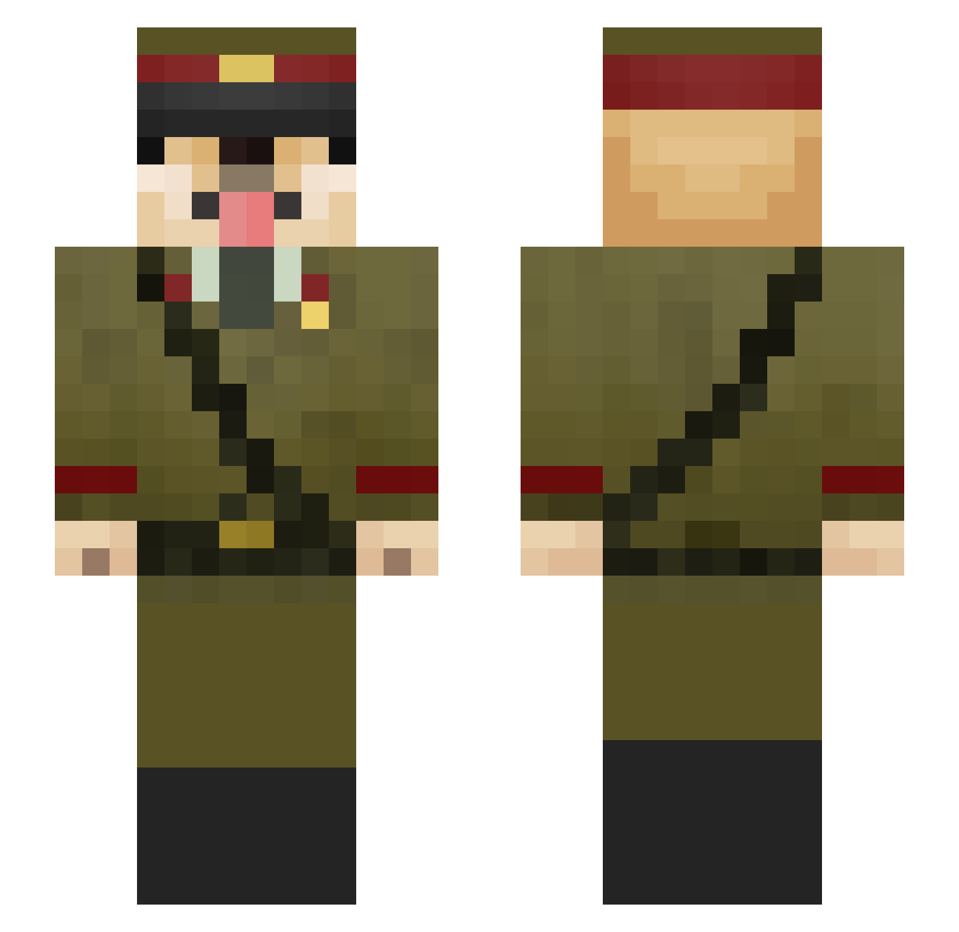 ChickenStript Minecraft skin, front and back view