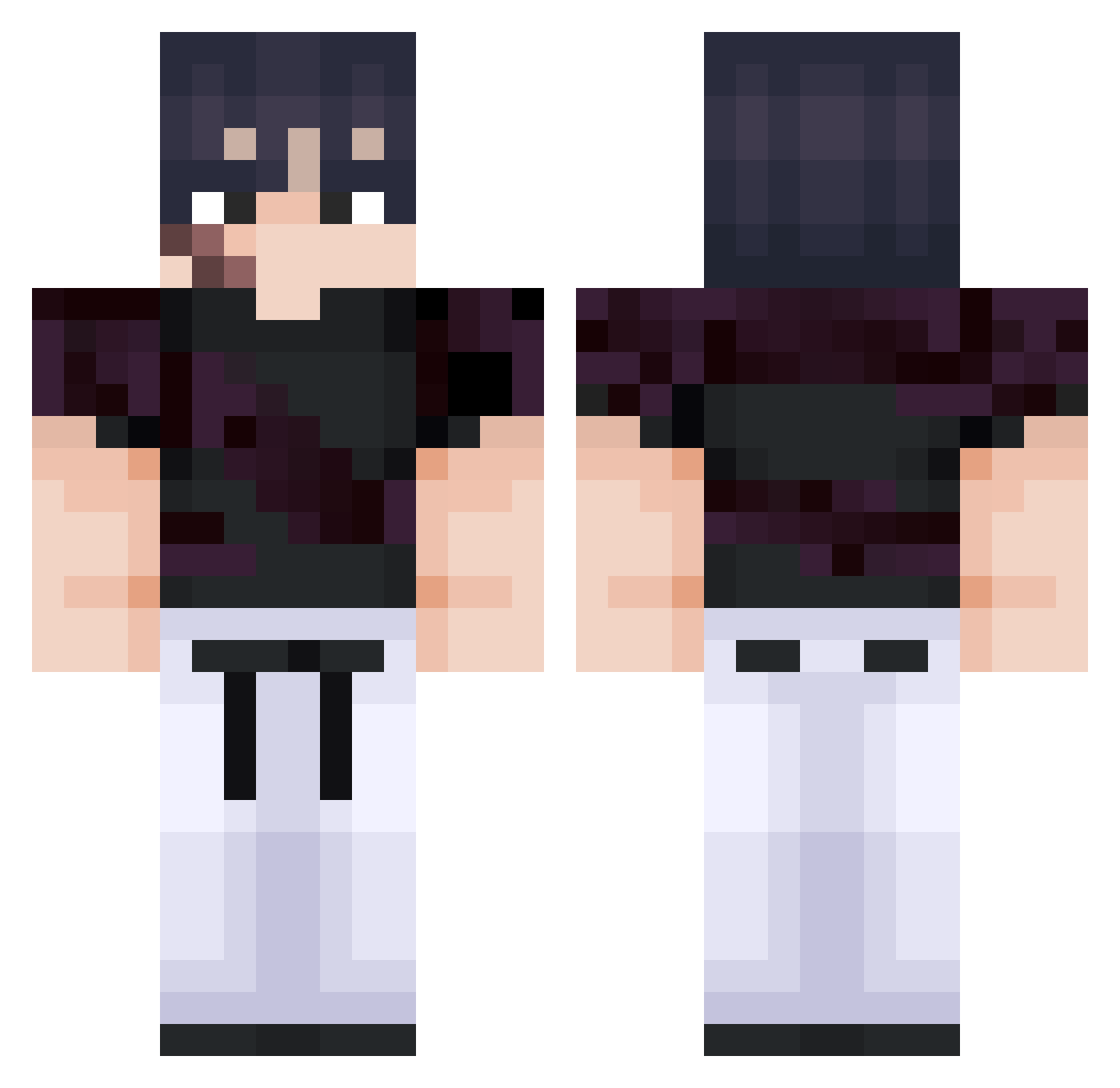 psyyx Minecraft skin, front and back view