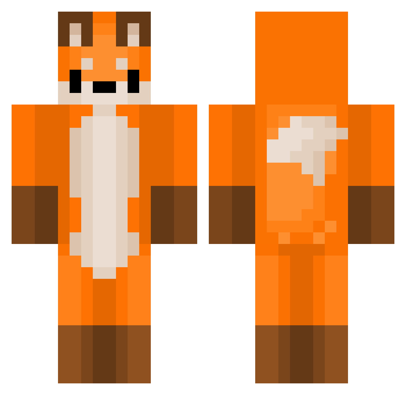 Tiagoko Minecraft skin, front and back view