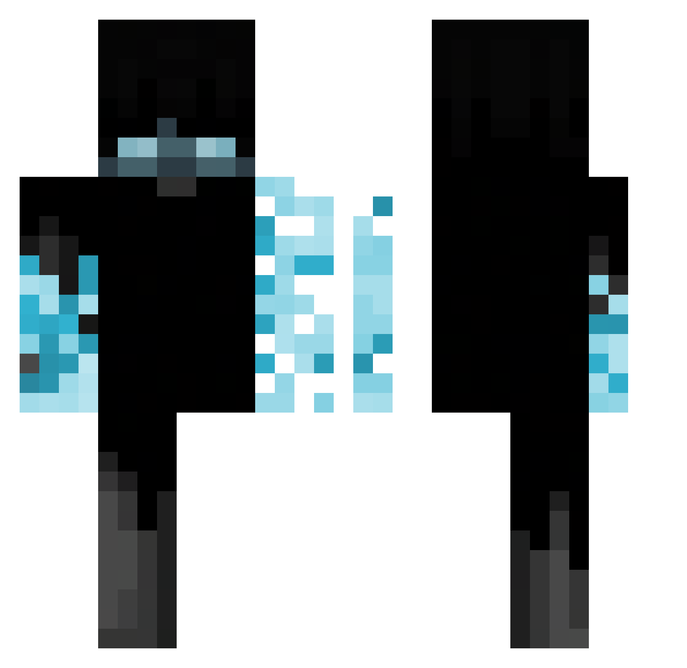 Nevermind_Nobody Minecraft skin, front and back view