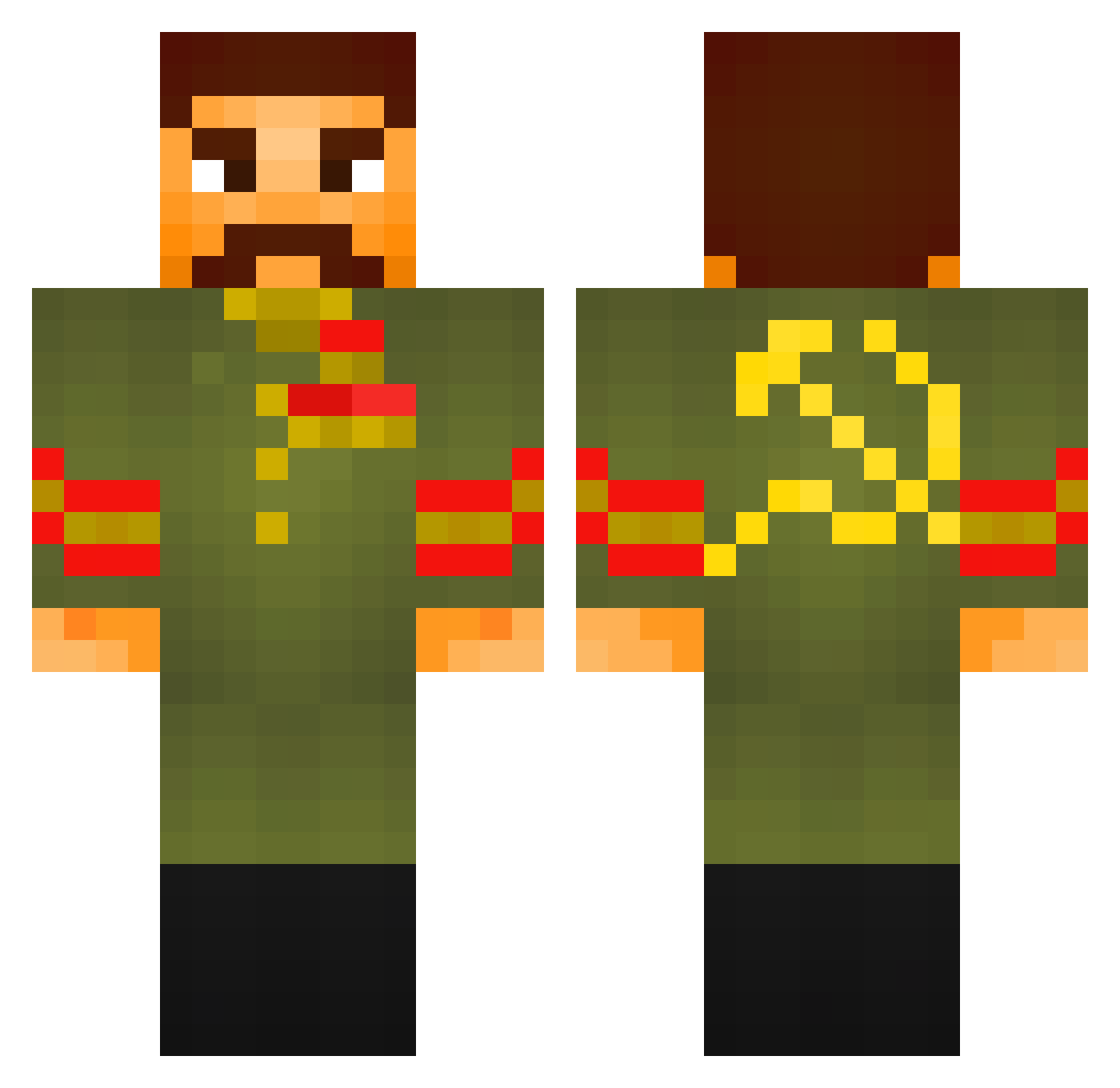Stenno8way Minecraft skin, front and back view