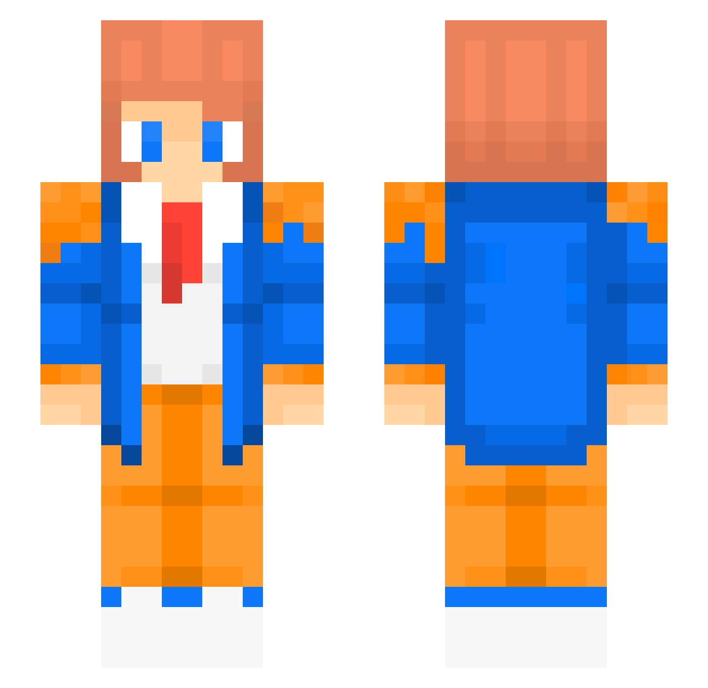 Unmatchable Minecraft skin, front and back view