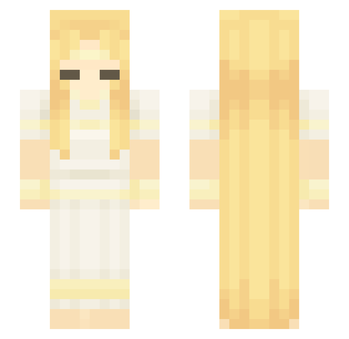 Akiracbow Minecraft skin, front and back view