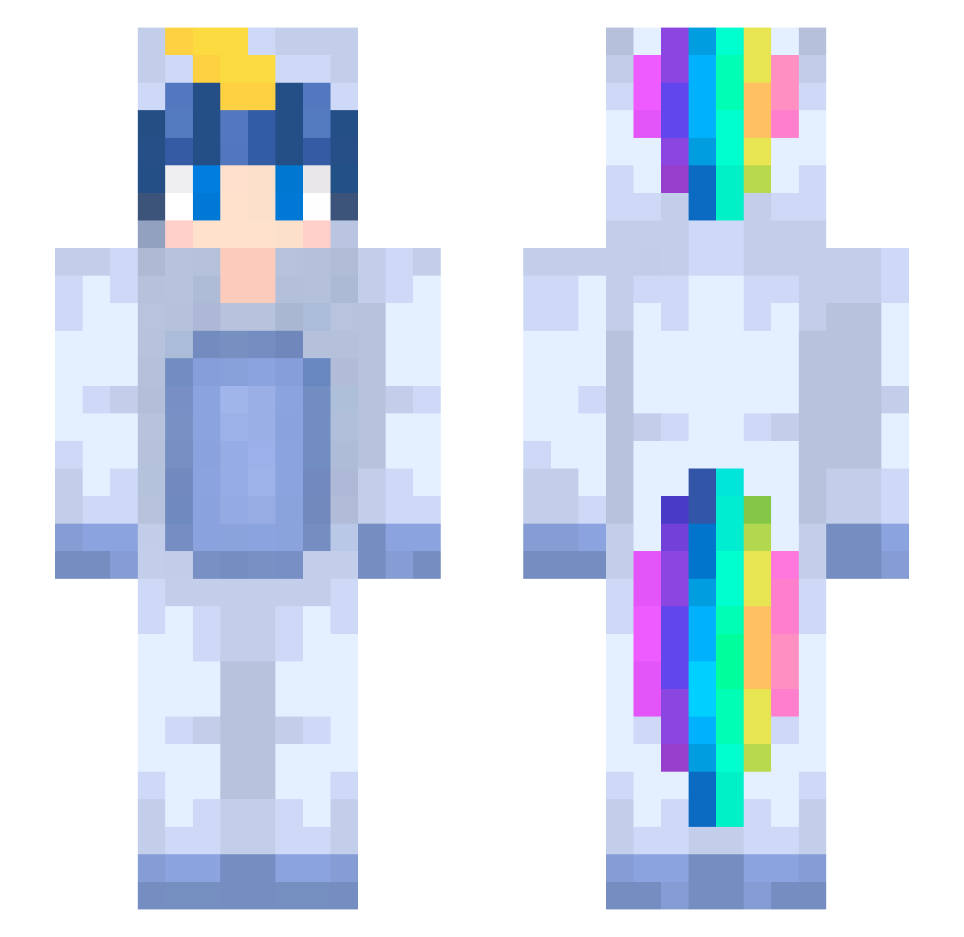 TheRebornHxnTeR Minecraft skin, front and back view