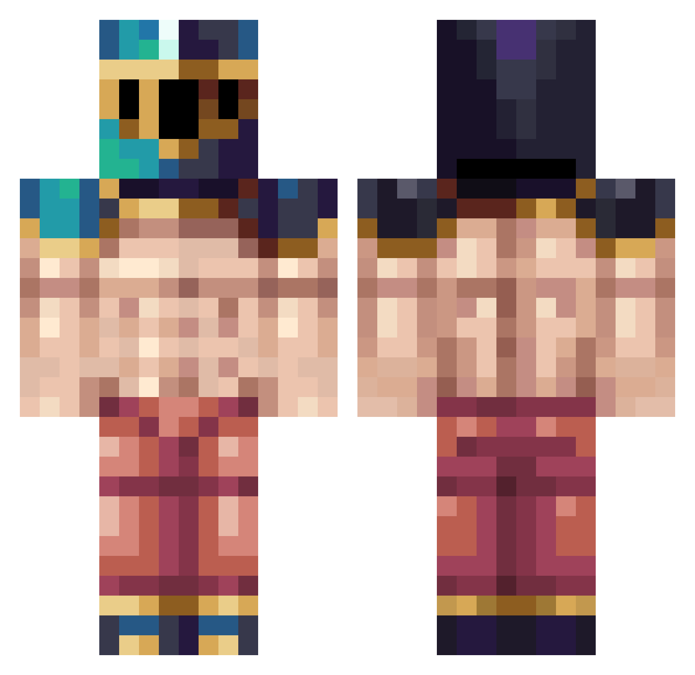 AlejandroMagno14 Minecraft skin, front and back view
