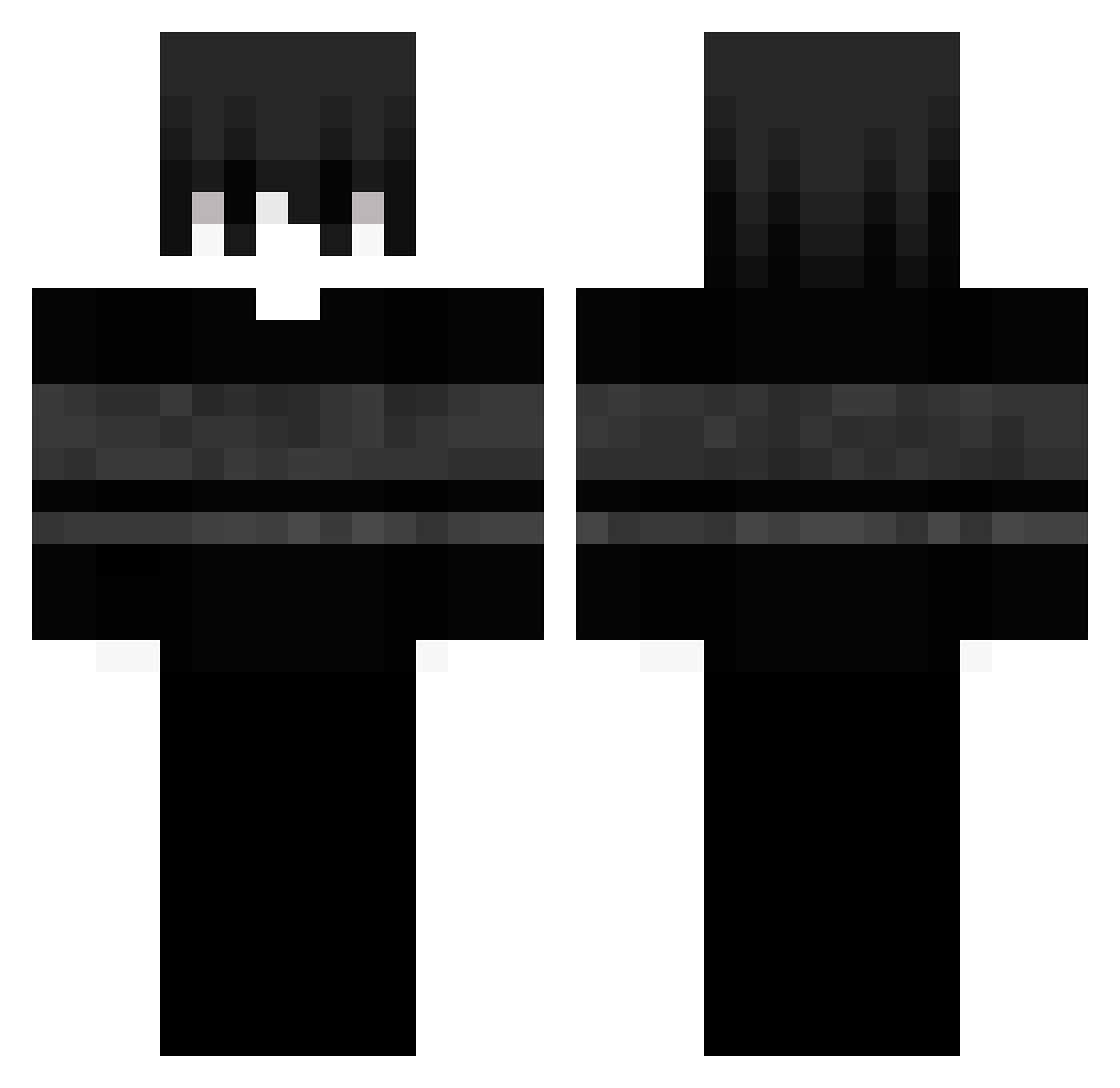 ryvies Minecraft skin, front and back view