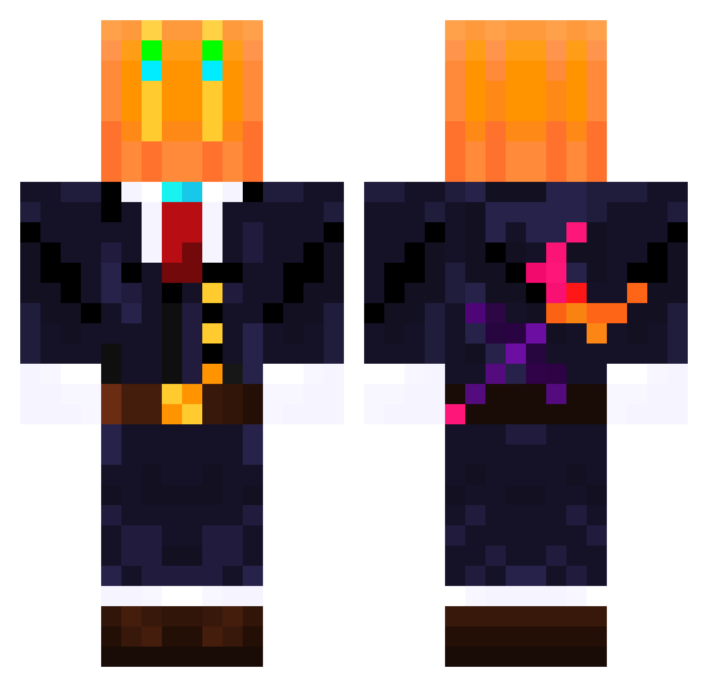 SydneyMetro Minecraft skin, front and back view