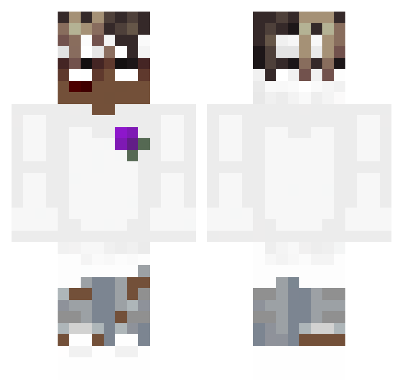 SAUCETATT Minecraft skin, front and back view