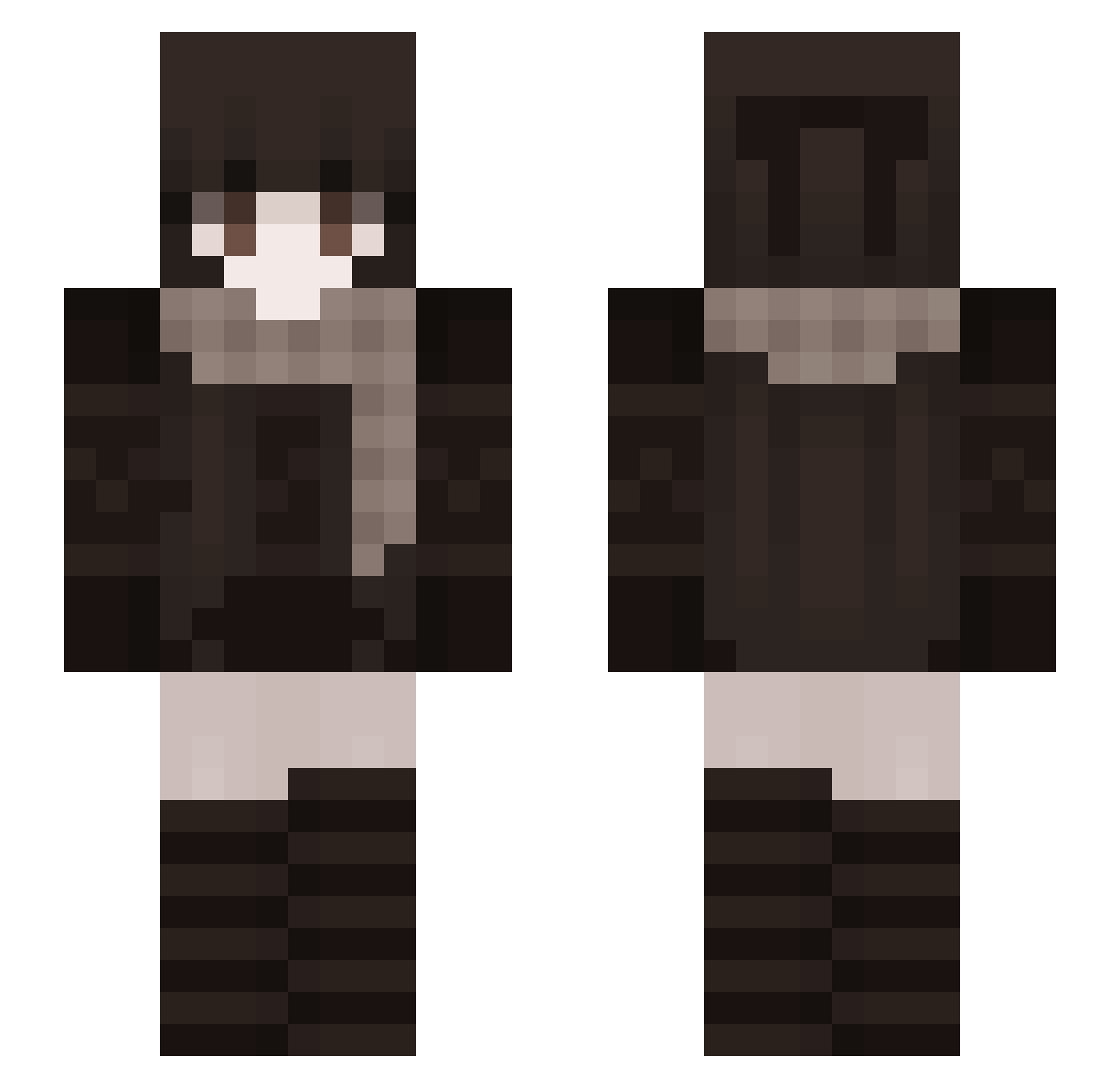 Rain3dits Minecraft skin, front and back view