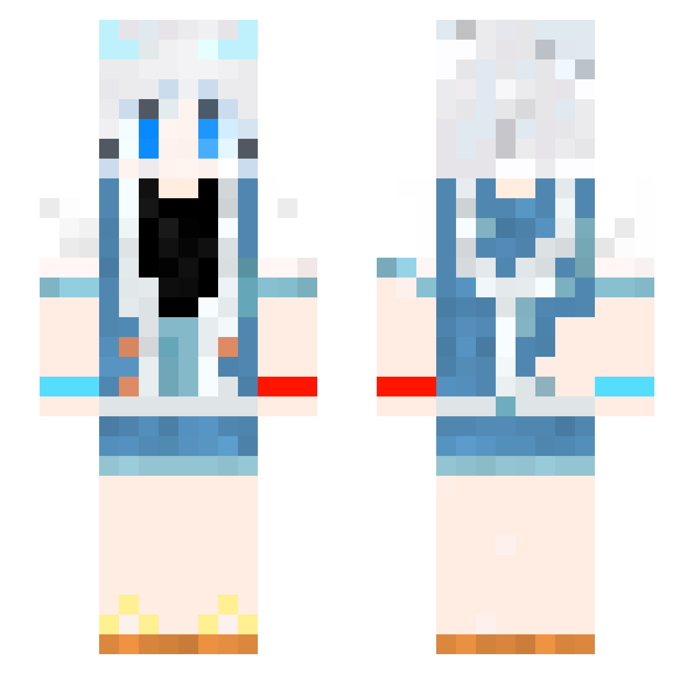 V_ernier Minecraft skin, front and back view