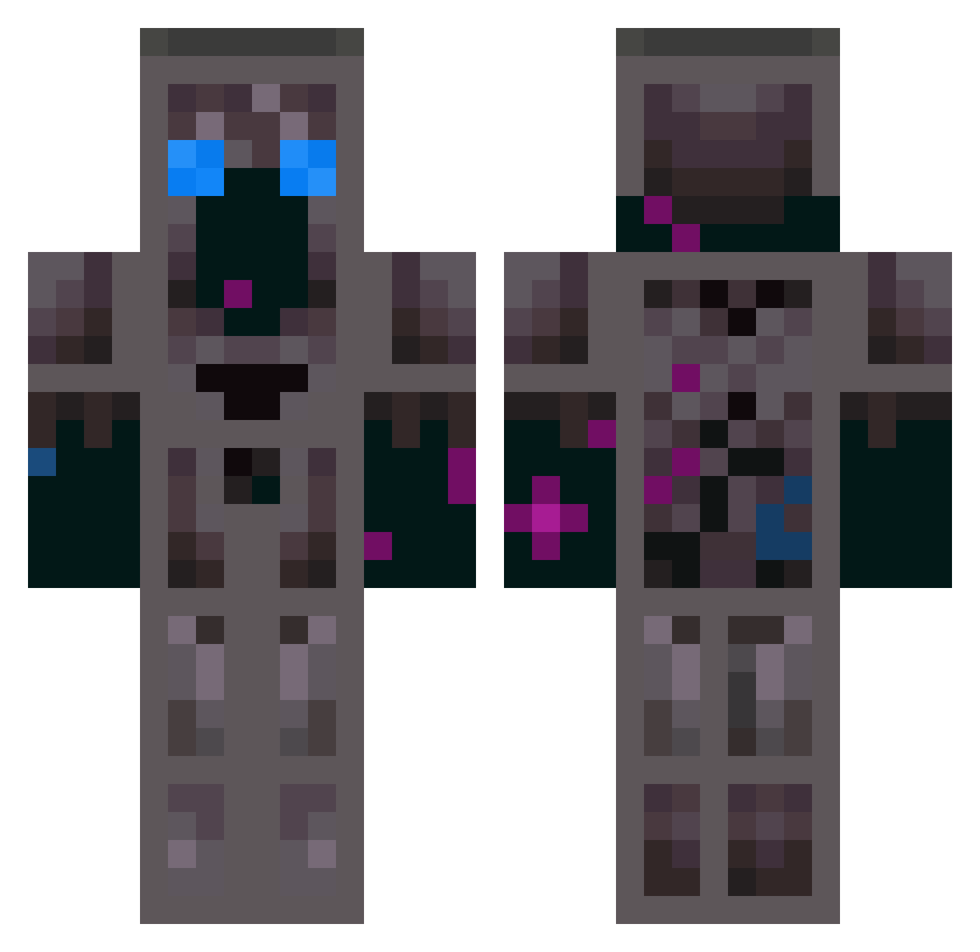 XiaoBaiMalz Minecraft skin, front and back view
