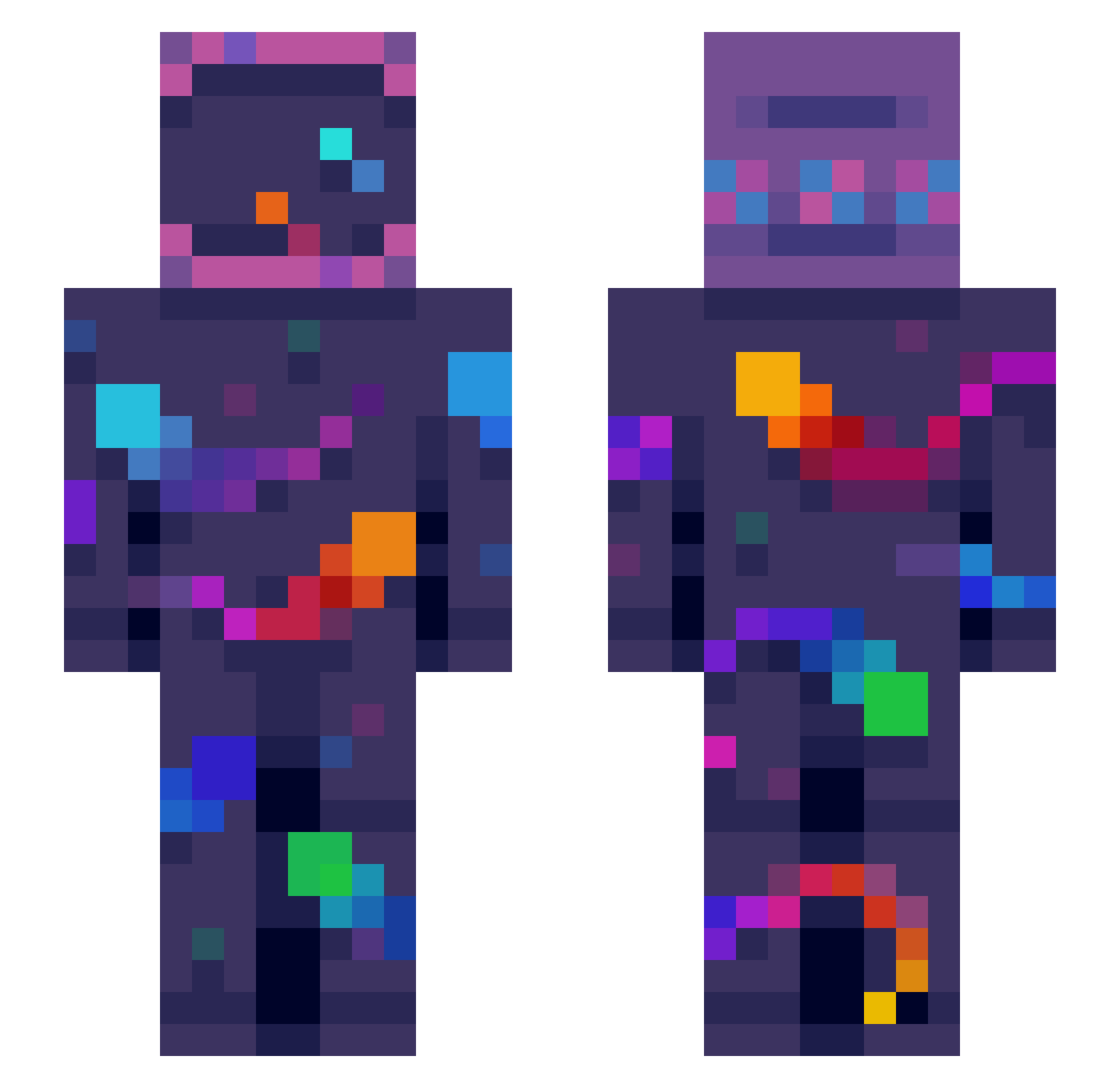 SonicBoom88 Minecraft skin, front and back view