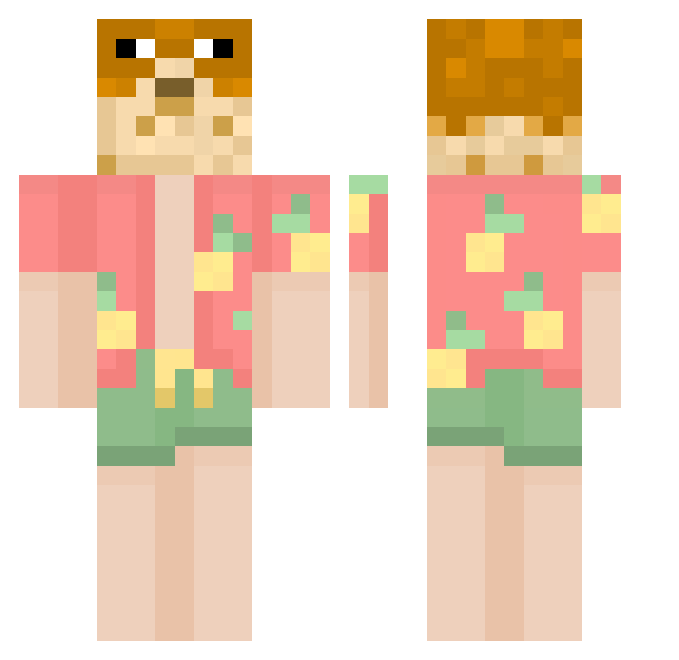ArcherLxx Minecraft skin, front and back view