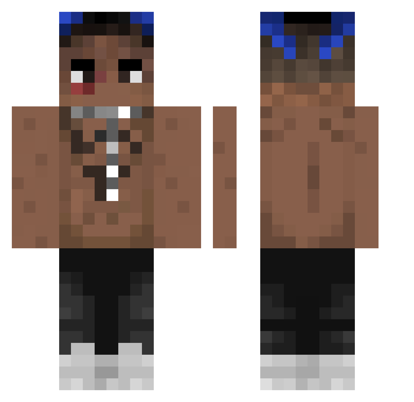 Thief86 Minecraft skin, front and back view