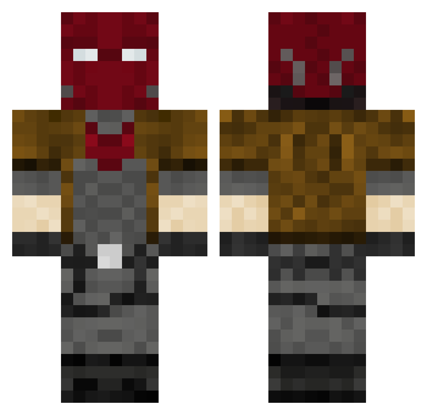 RadioVLPS Minecraft skin, front and back view