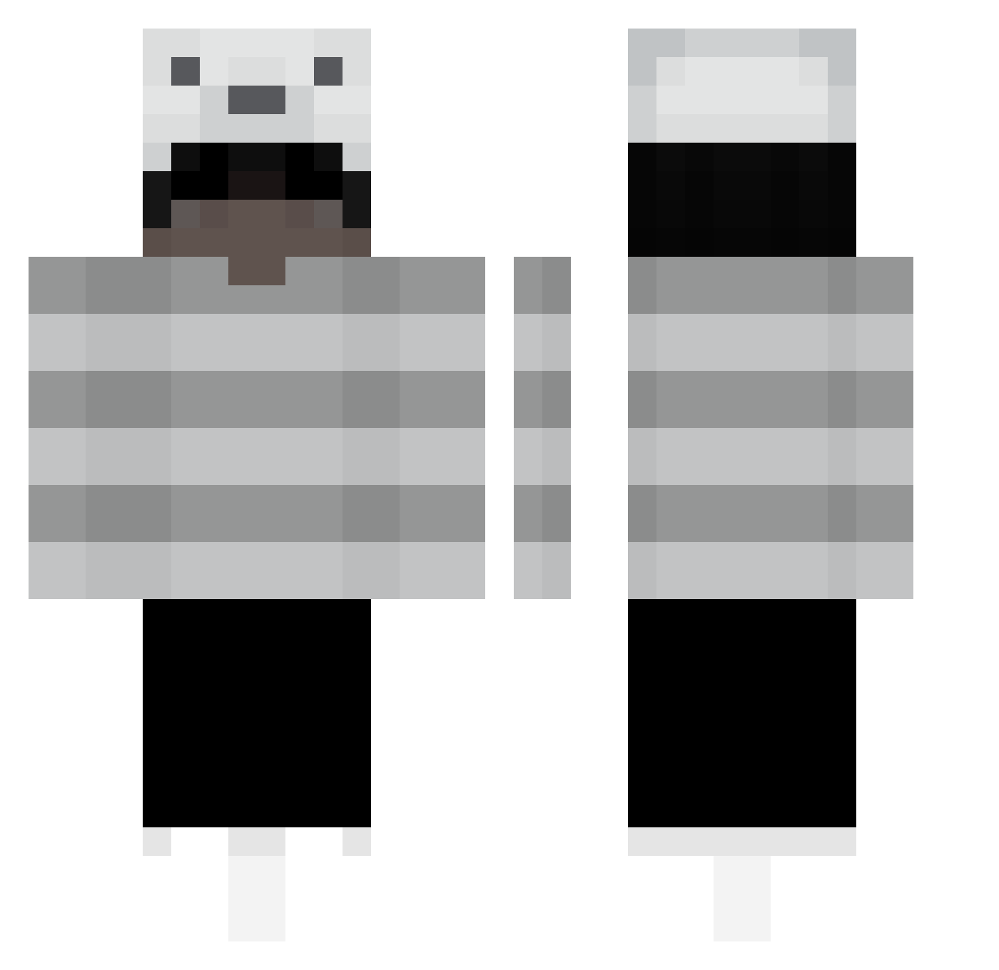 Mand0e Minecraft skin, front and back view