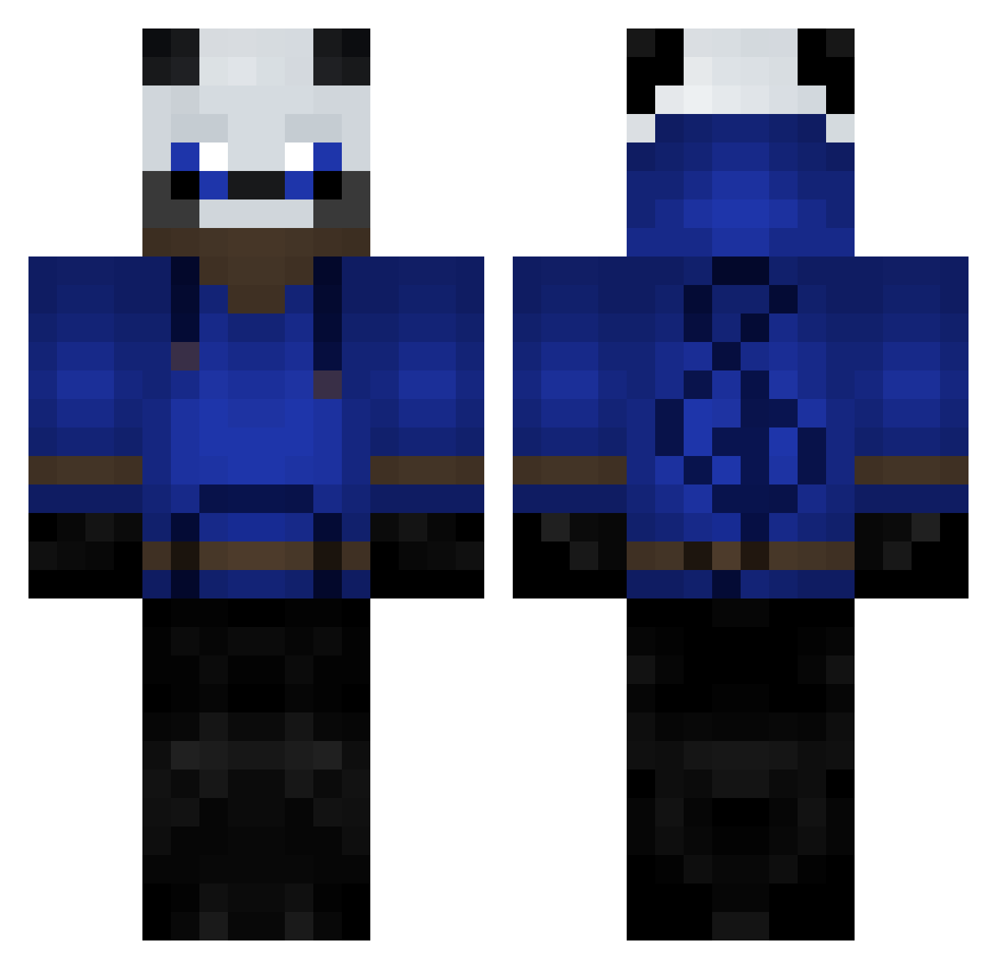 Best_of_piano Minecraft skin, front and back view