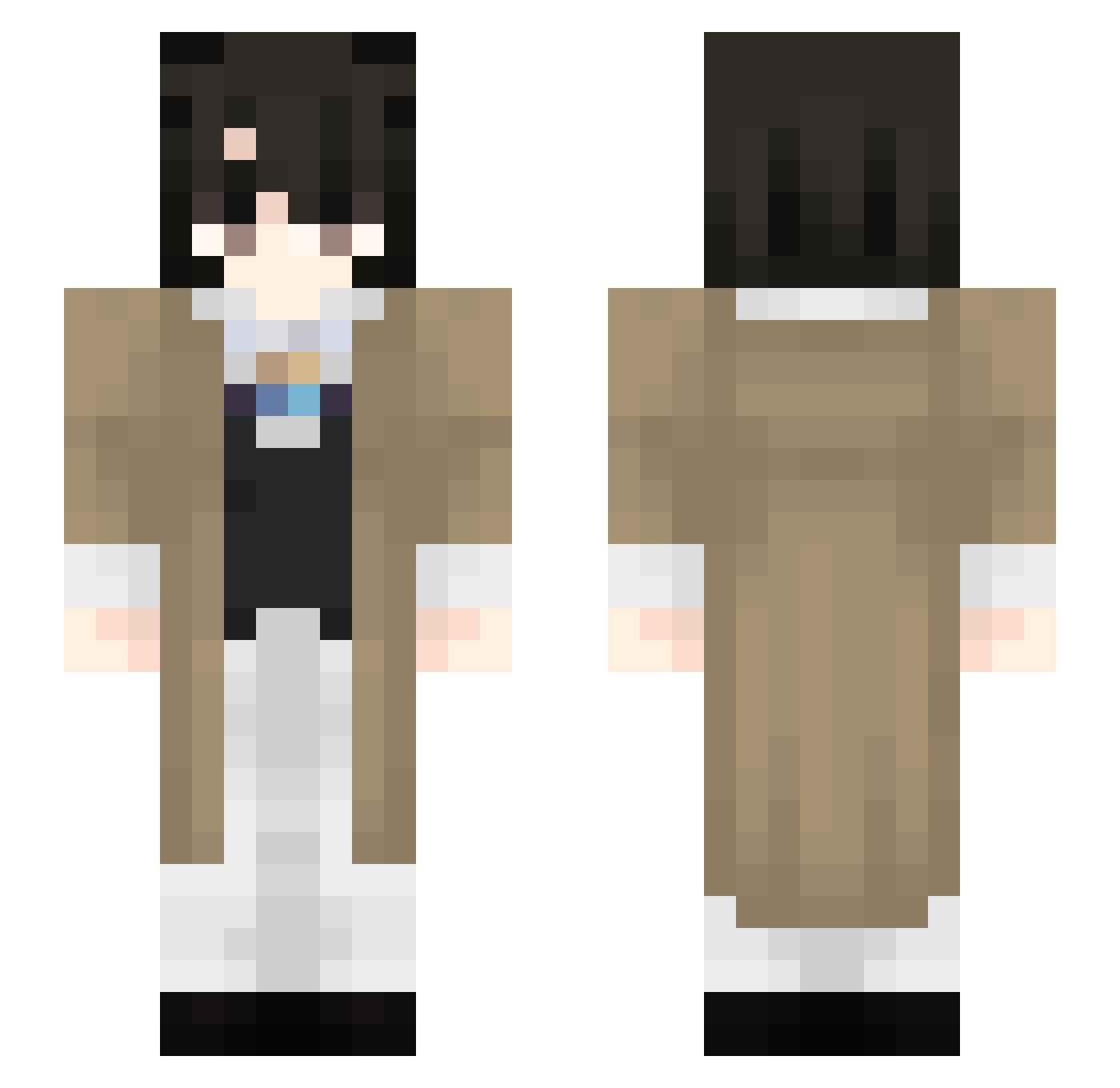 MisiaD Minecraft skin, front and back view