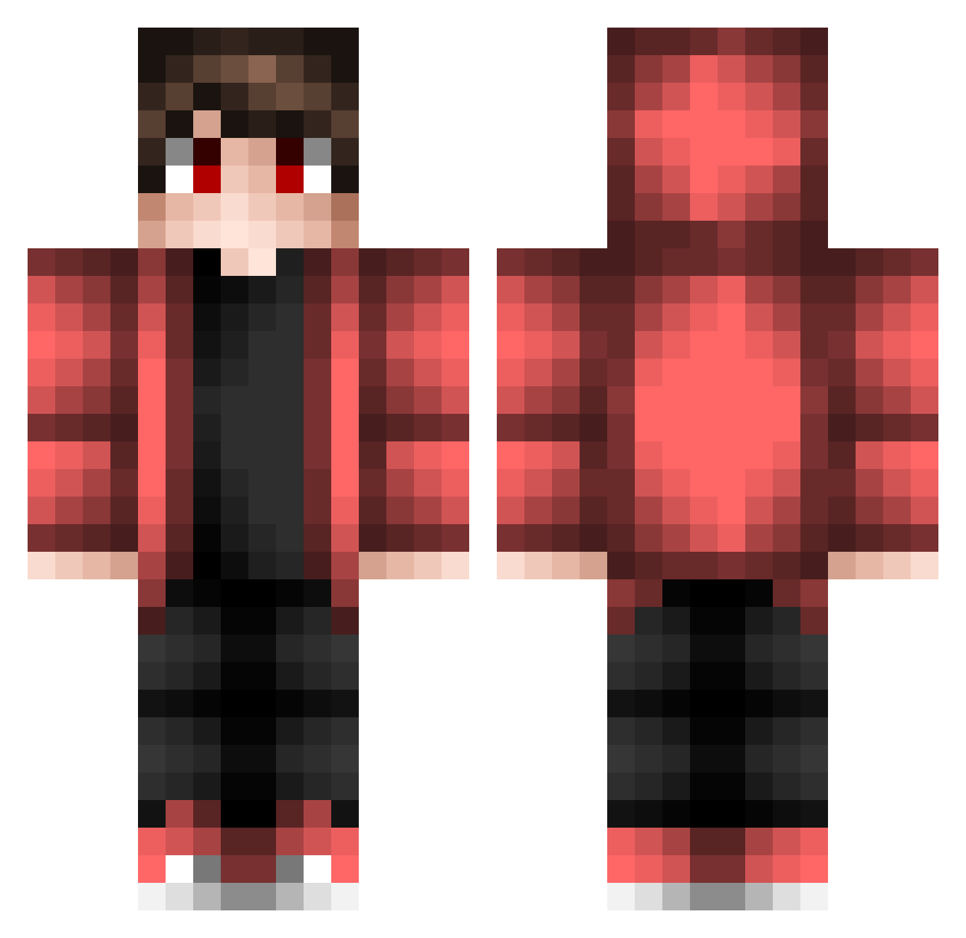 TreninoThomas Minecraft skin, front and back view
